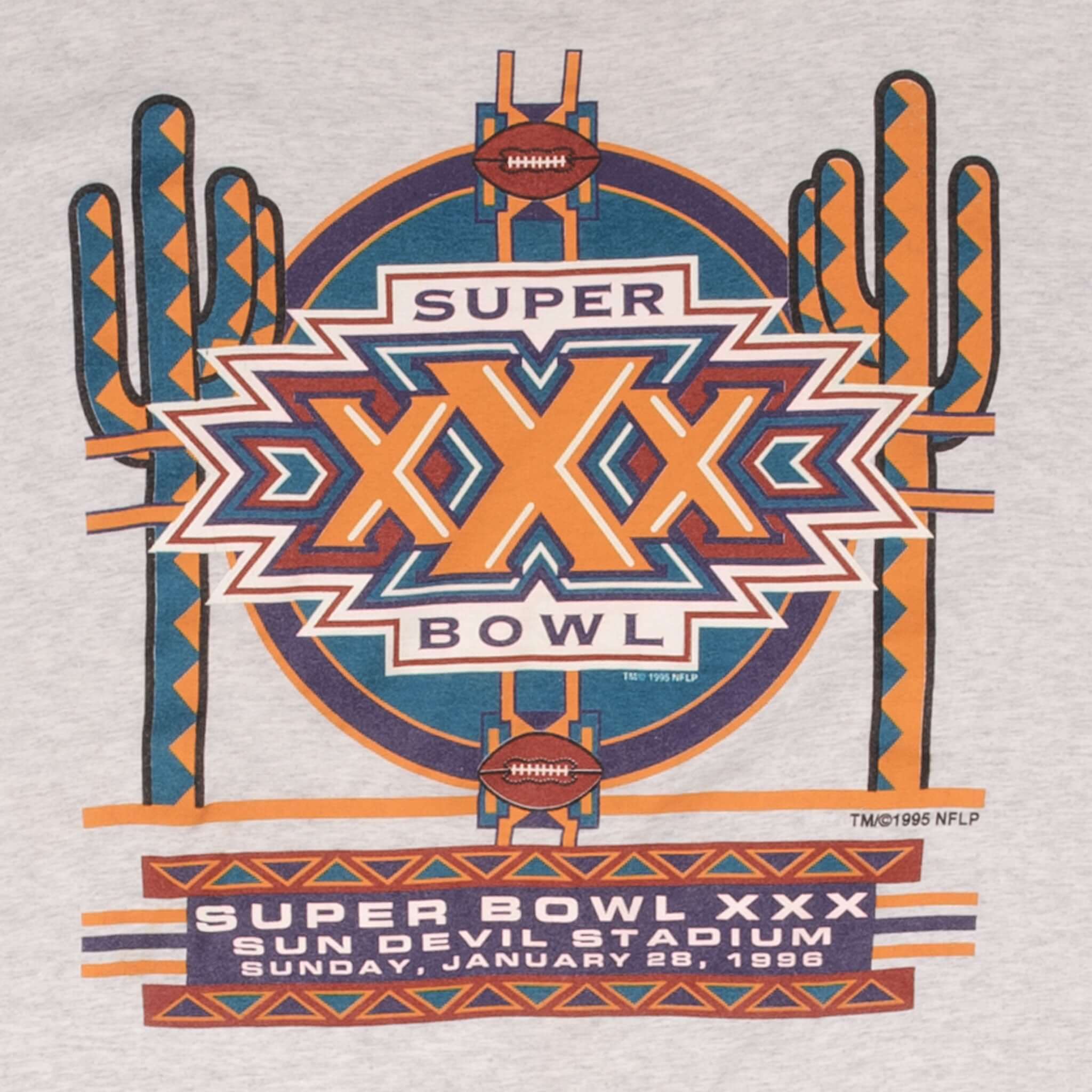 VINTAGE NFL SUPER BOWL XXX SUN DEVIL STADIUM ARIZONA 1996 TEE SHIRT SIZE XL