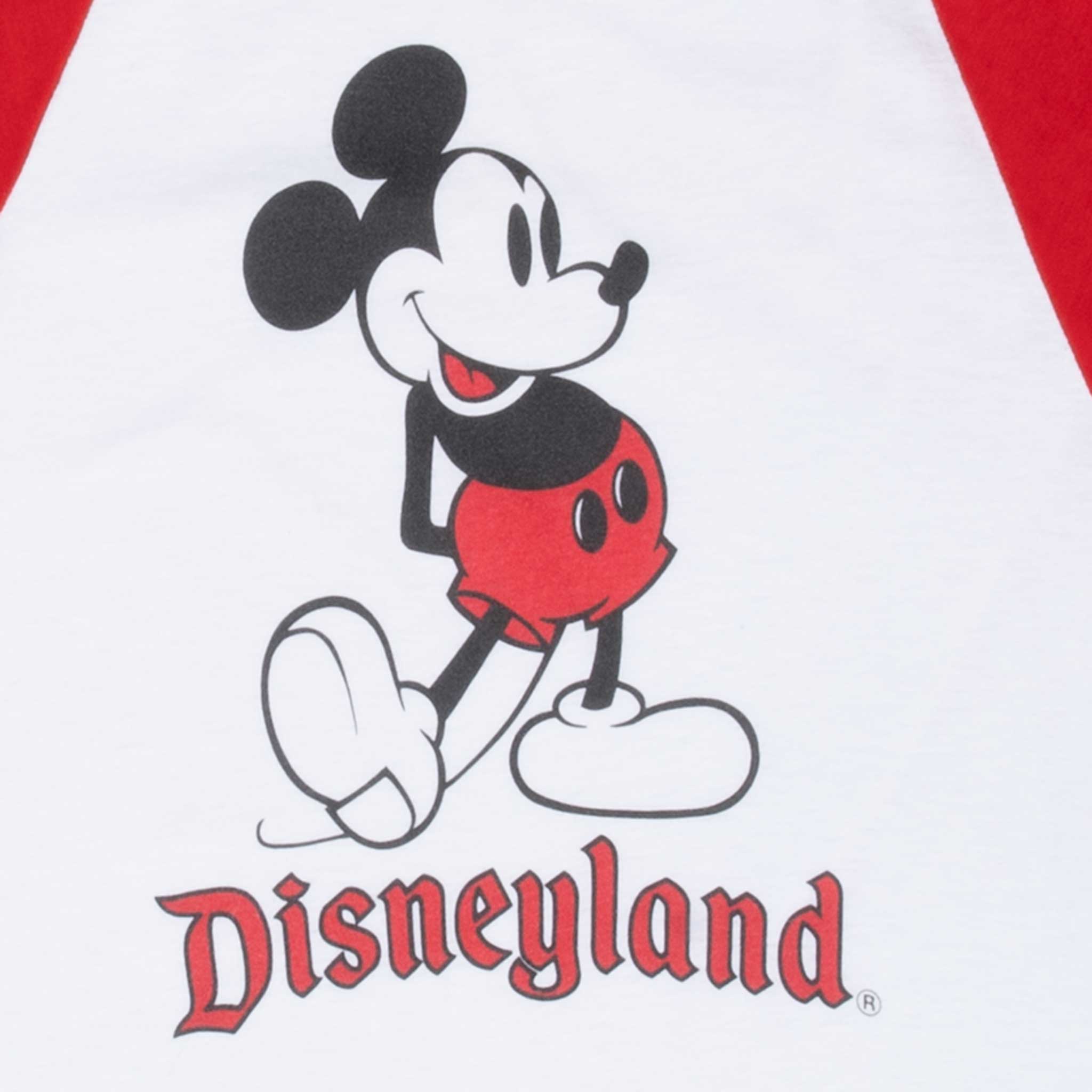 Vintage Disney Mickey Mouse Disneyland Raglan 1990S Tee Shirt Size XS Made In Usa With Single Stitch Sleeves
