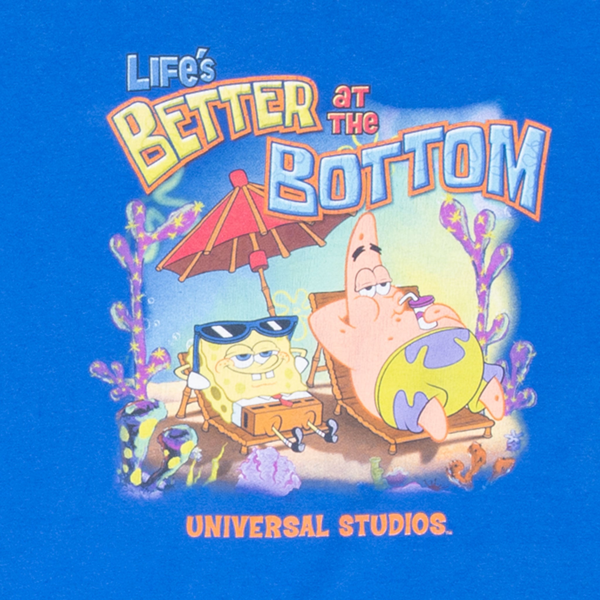 Vintage Sponge Bob Universal Studio Tee Shirt 2000S Size Large