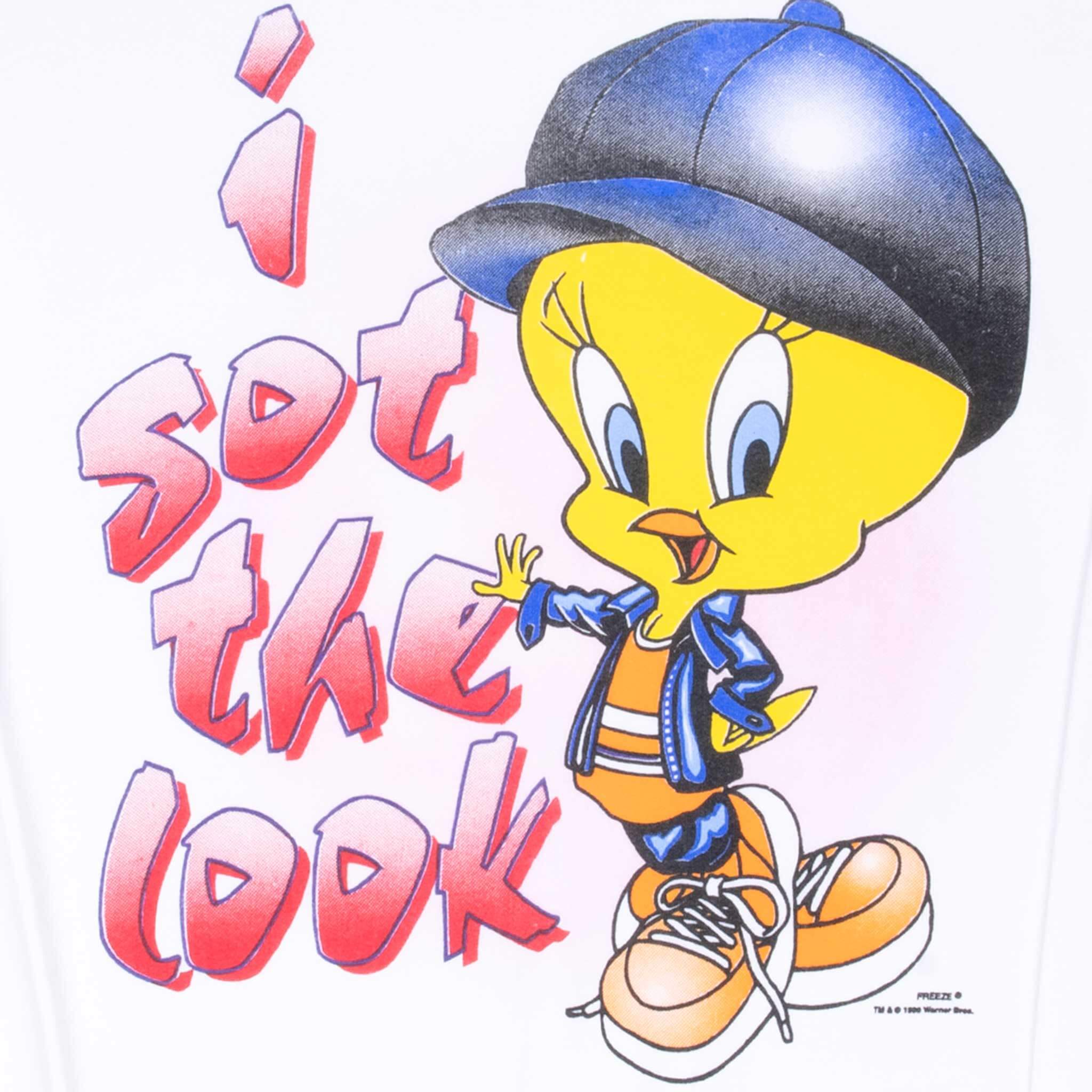 Vintage Looney Tunes Tweety I Got The Look 1996 Sweatshirt Size XL Made In USA