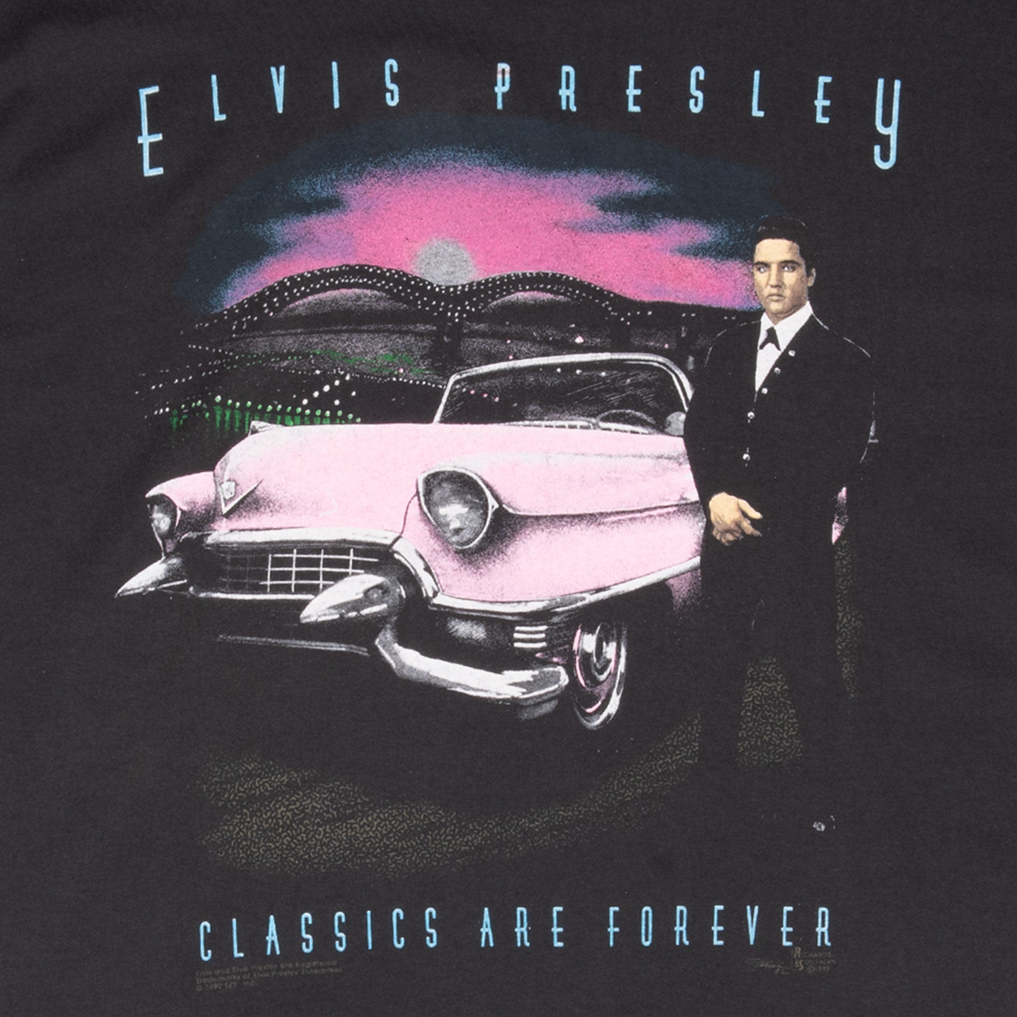 Vintage Elvis Presley Classics Are Forever 1992 Tee Shirt Size XL Made In Usa With Single Stitch Sleeves