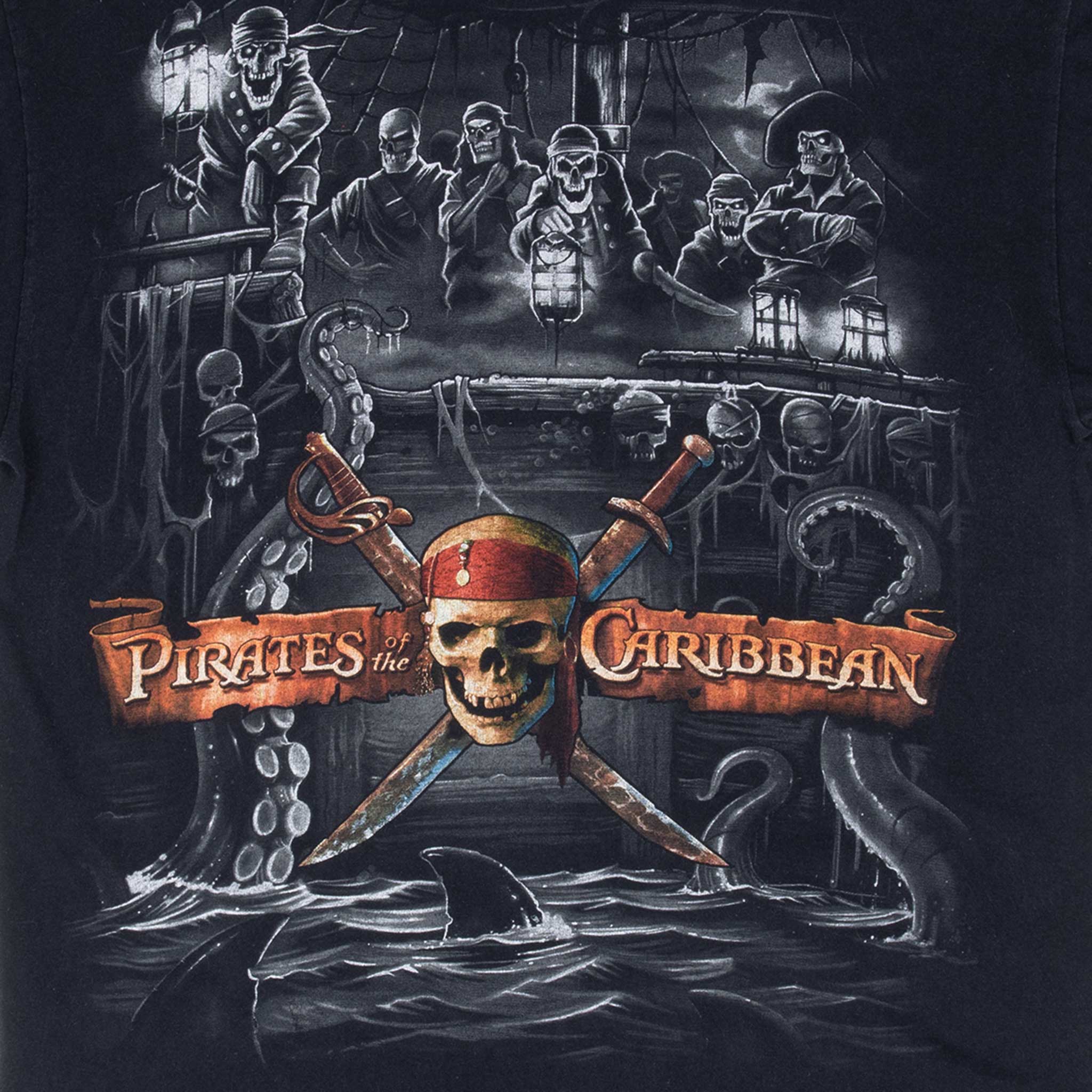 Vintage Pirates Of The Caribbean Disney Tee Shirt 2000S Size Large