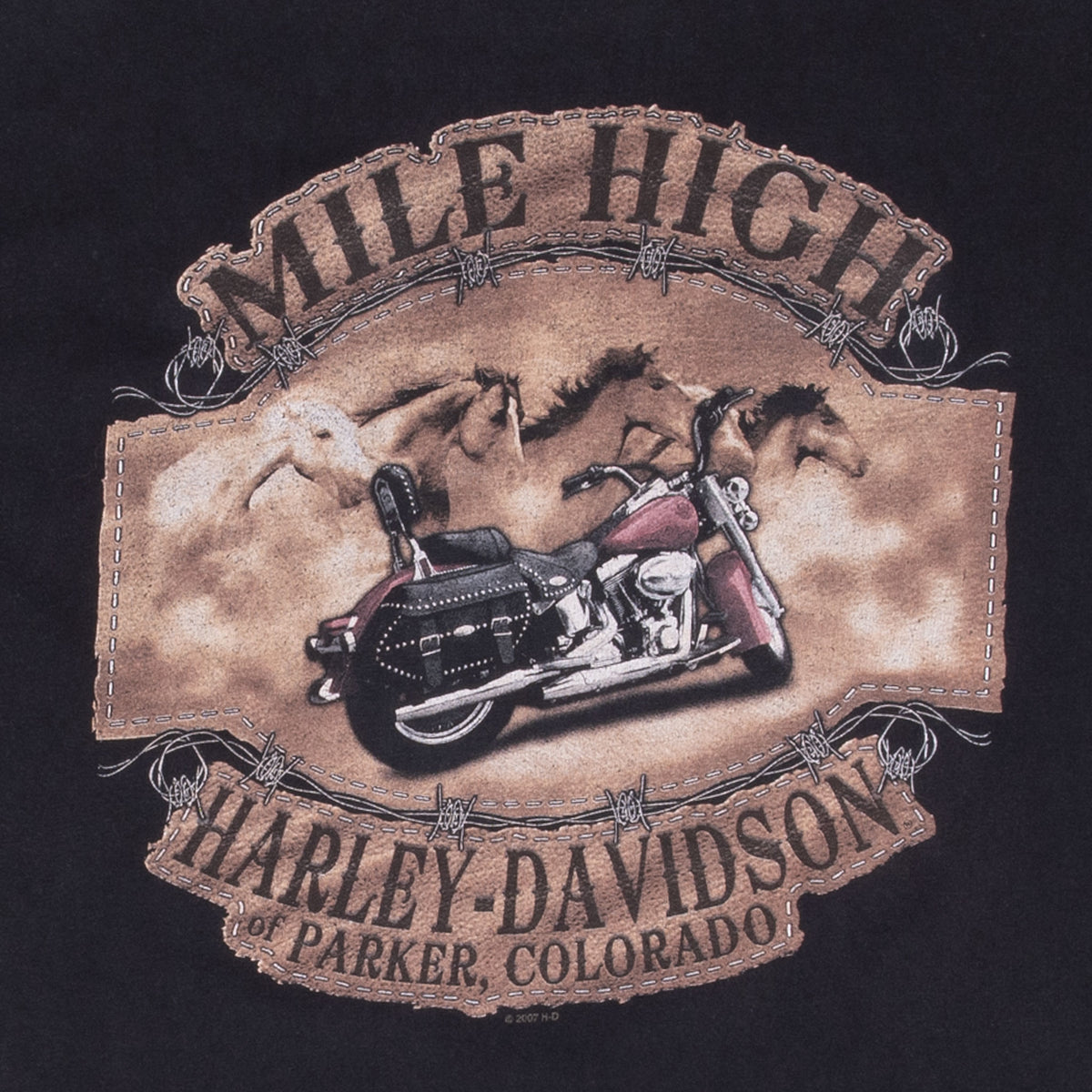 Vintage Harley Davidson High Mile Tee Shirt 2007 Size Large Made In Usa