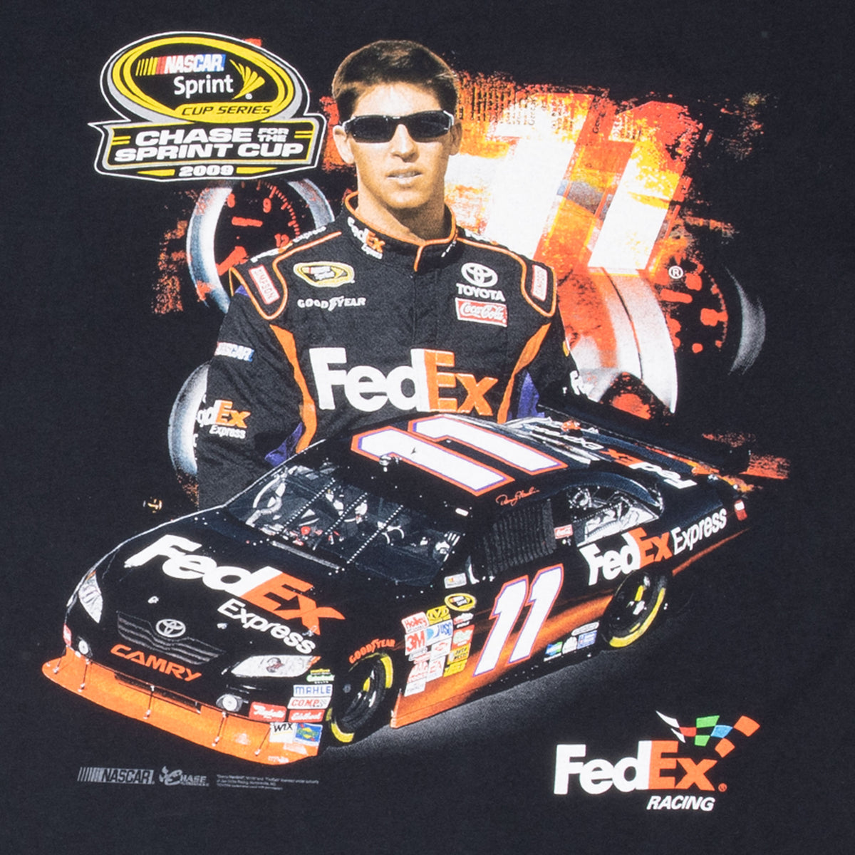 Vintage Nascar Denny Hamlin 2008 Tee Shirt Size Large