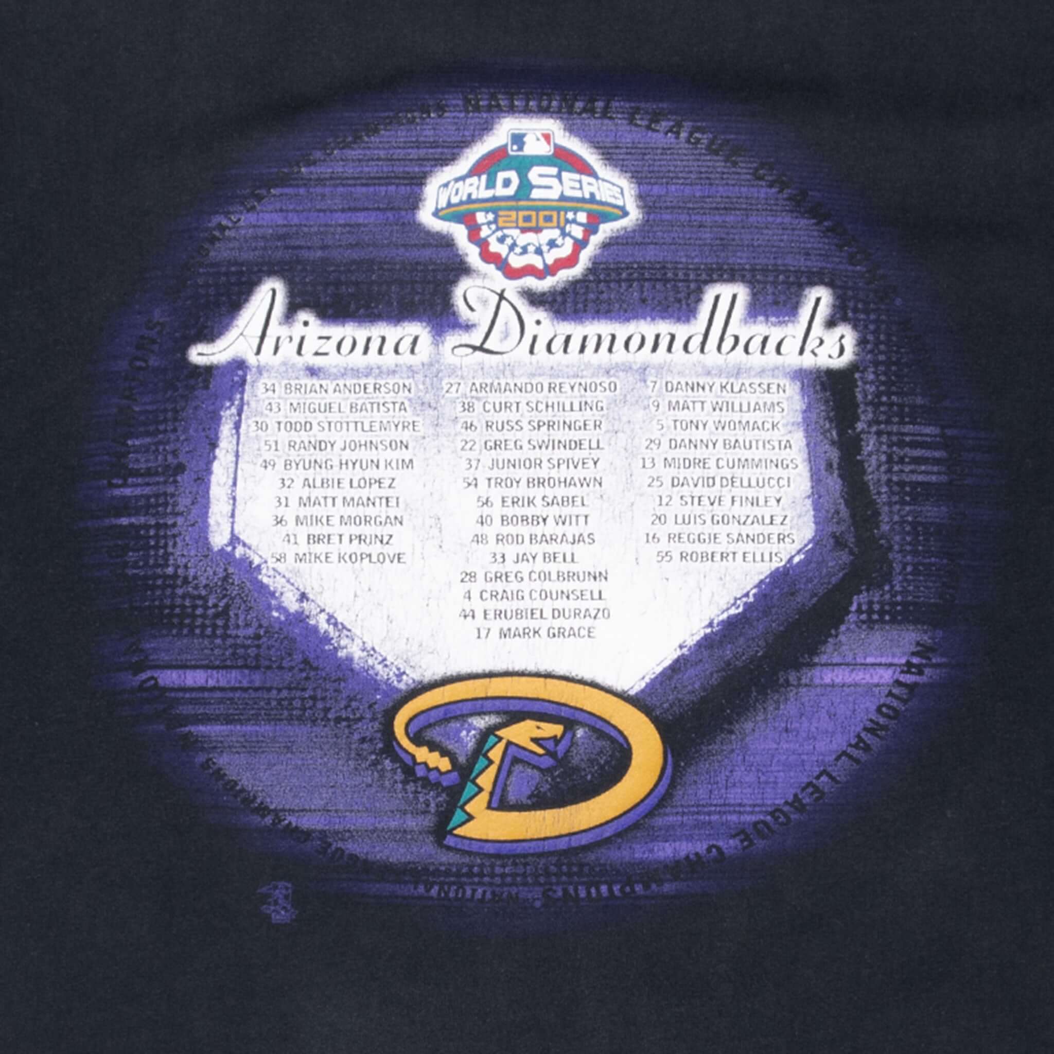 Vintage Mlb Arizona Diamondbacks Champions 2001 Tee Shirt Size XL