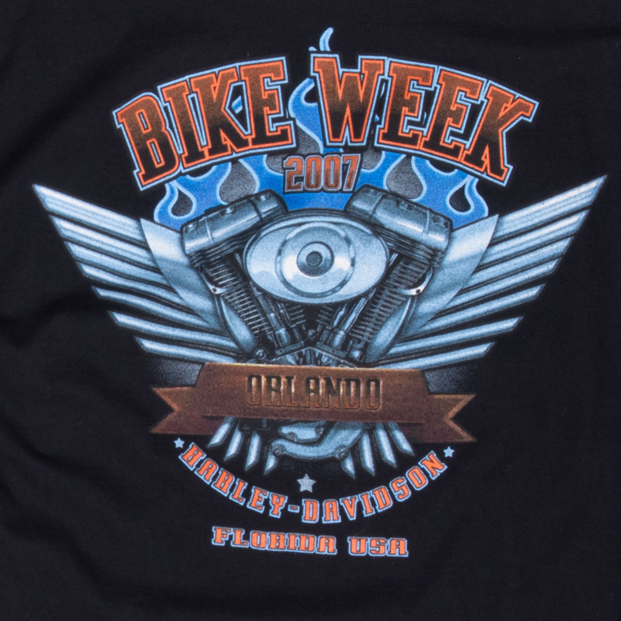 Vintage Harley Davidson Orlando Bike Week 2007 Long Sleeve Tee Shirt Size Large