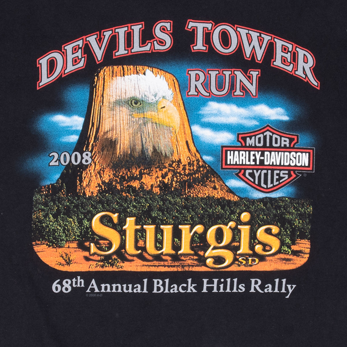 Back graphic detail for 2008 Devils Tower Run and 68th Annual Black Hills Rally in Sturgis