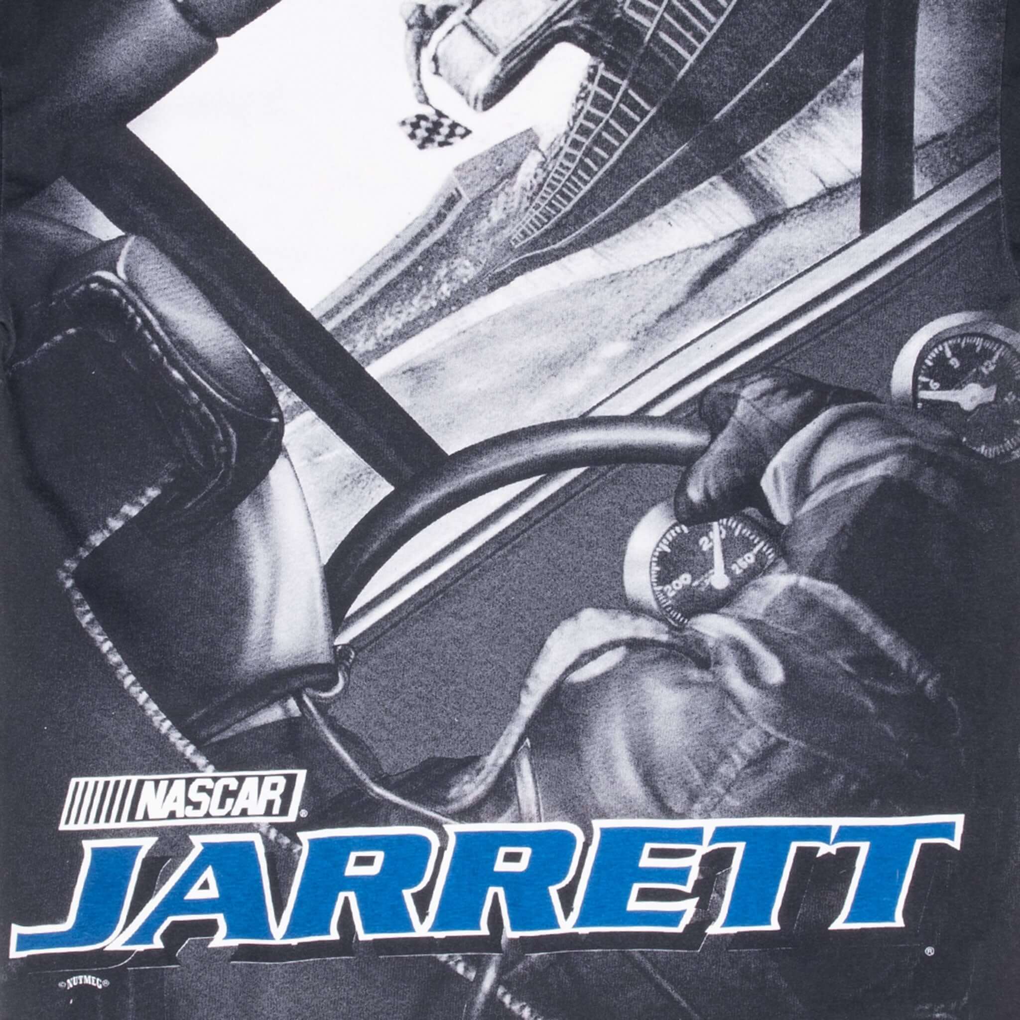 Vintage Nascar Dale Jarret All Over Print 1990S Tee Shirt Size XL Made In Usa