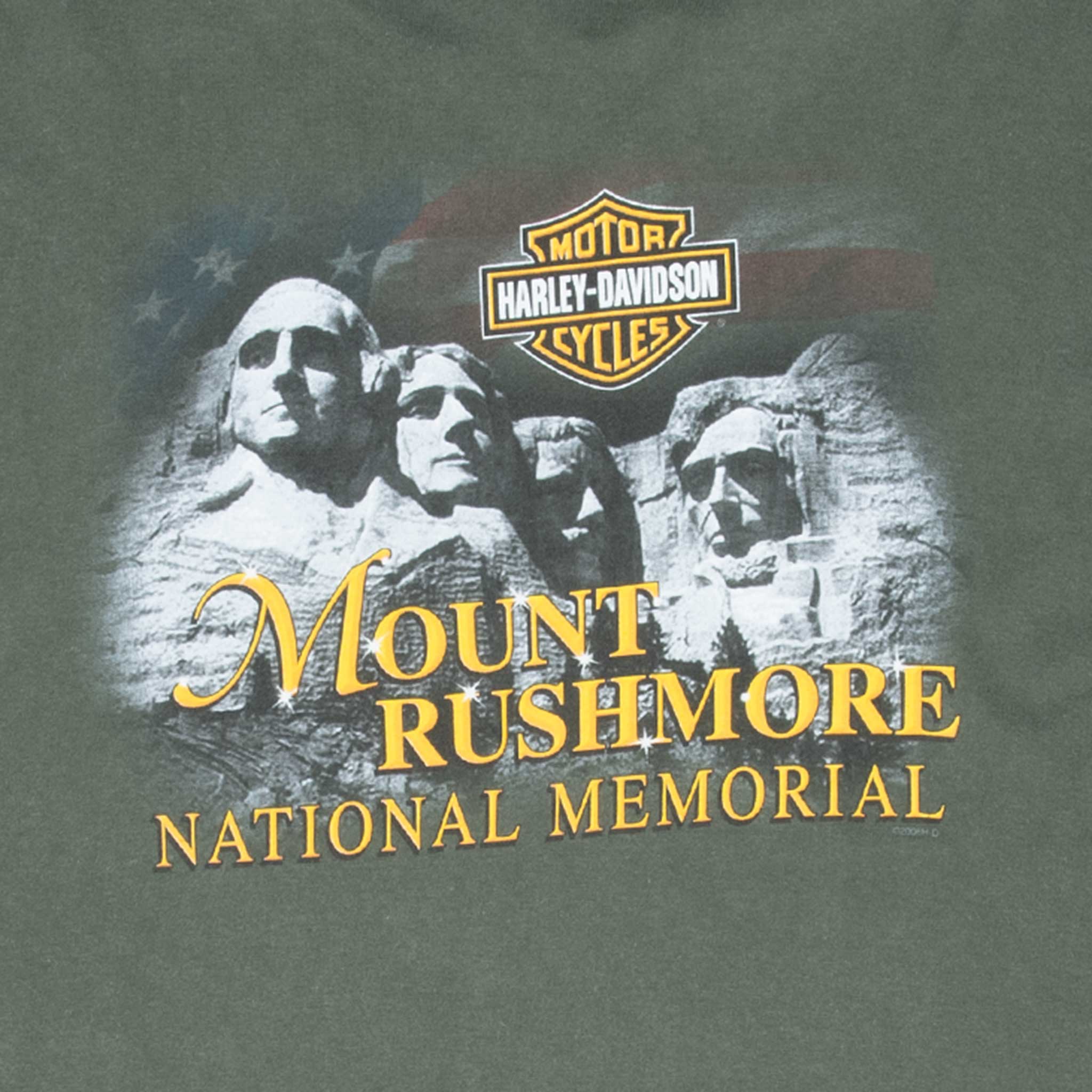 Vintage Harley Davidson Sturgis 66Th Annual Tee Shirt Size 2XL Made In Usa Mount Rushmore