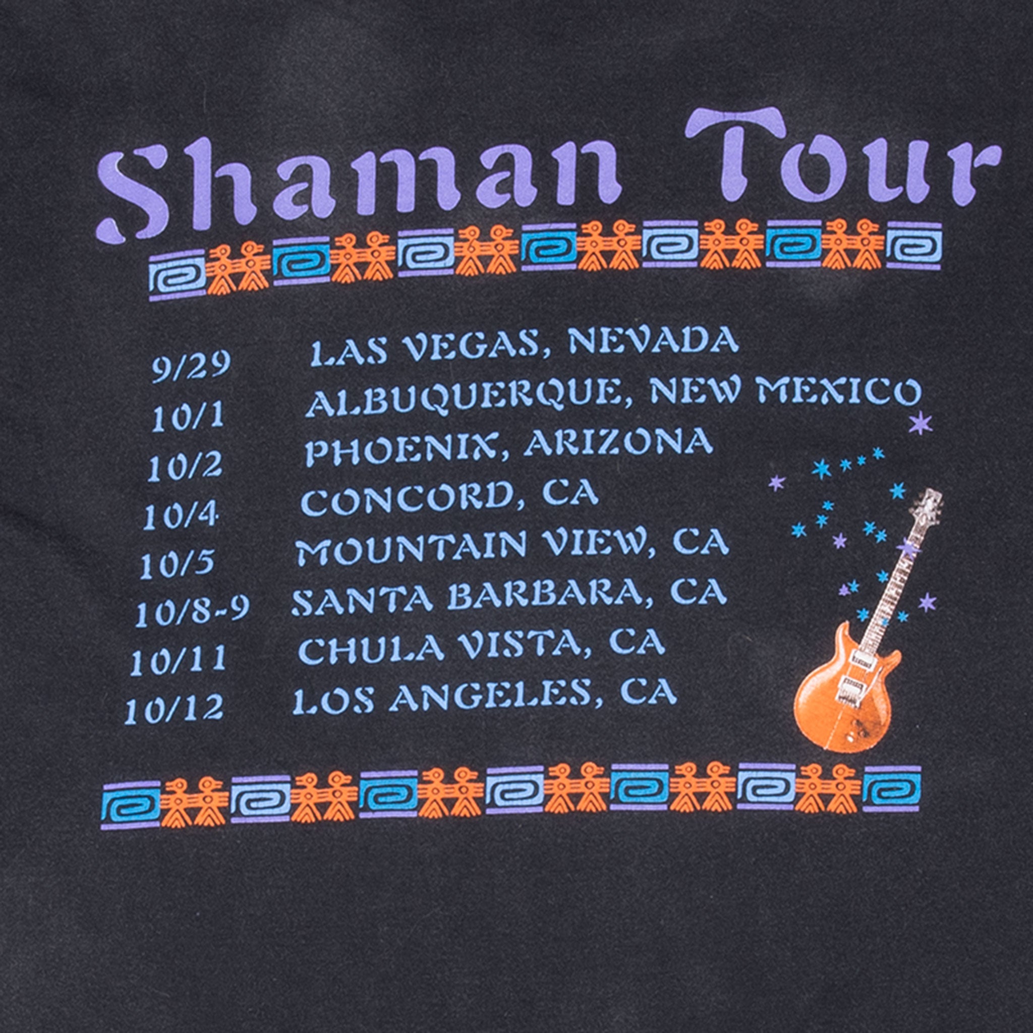 Vintage Santana Shaman Tour 2002 Tee Shirt Size Medium