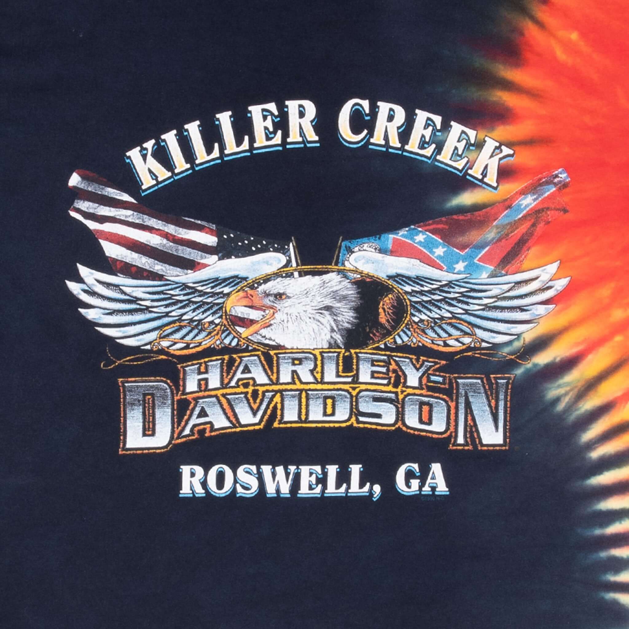 Vintage Tie Dye Harley Davidson 2000 Tee Shirt Size 2XL Made In Usa