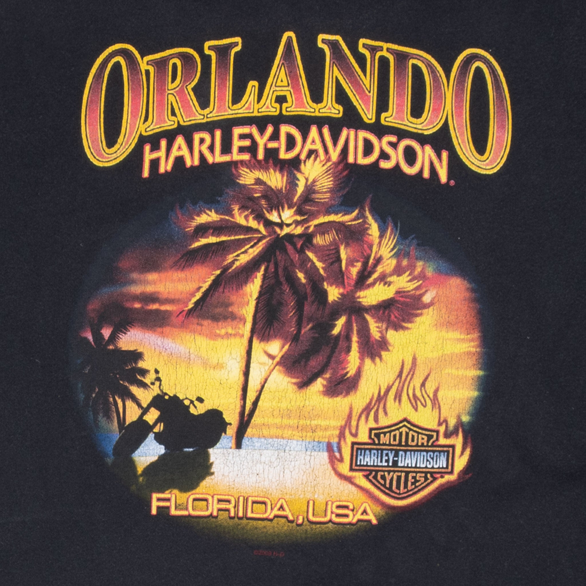 Vintage Harley Davidson Orlando Florida 2008 Tee Shirt Size XL
