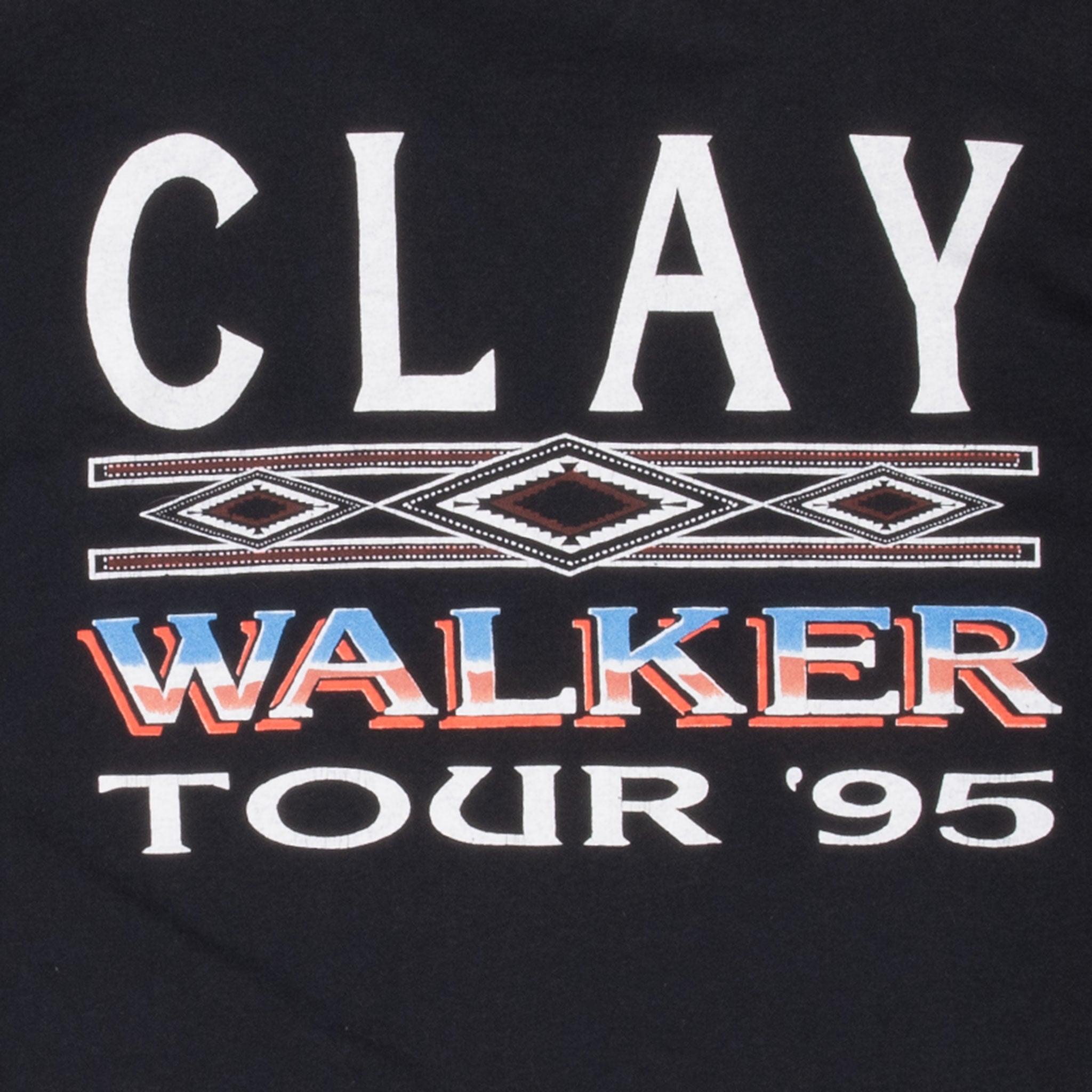 Vintage Clay Walker Tour 1995 Tee Shirt Size XL Made In Usa With Single Stitch Sleeves