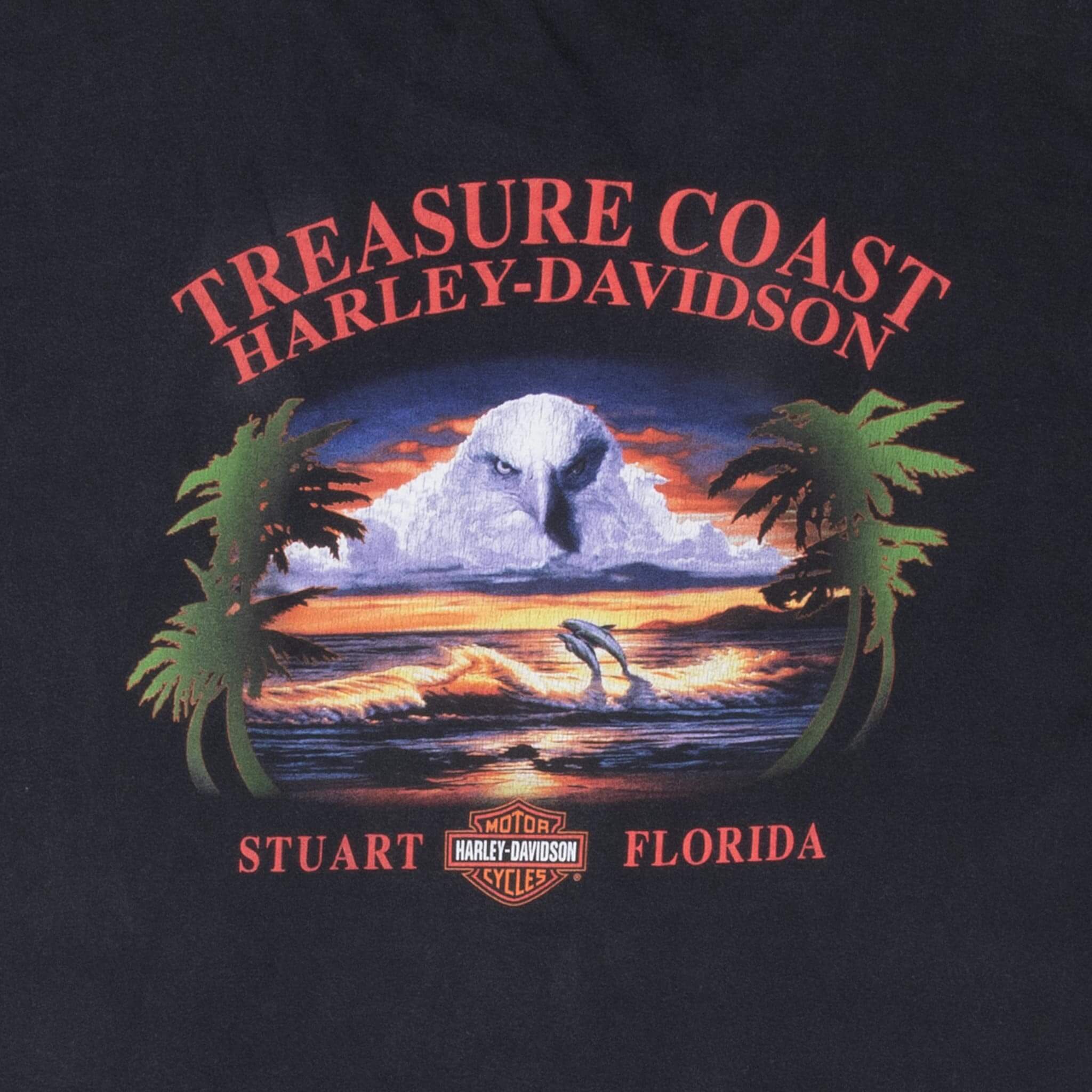 Vintage Harley Davidson Around The World Florida Tee Shirt 1990S Size 2XL Made In USA