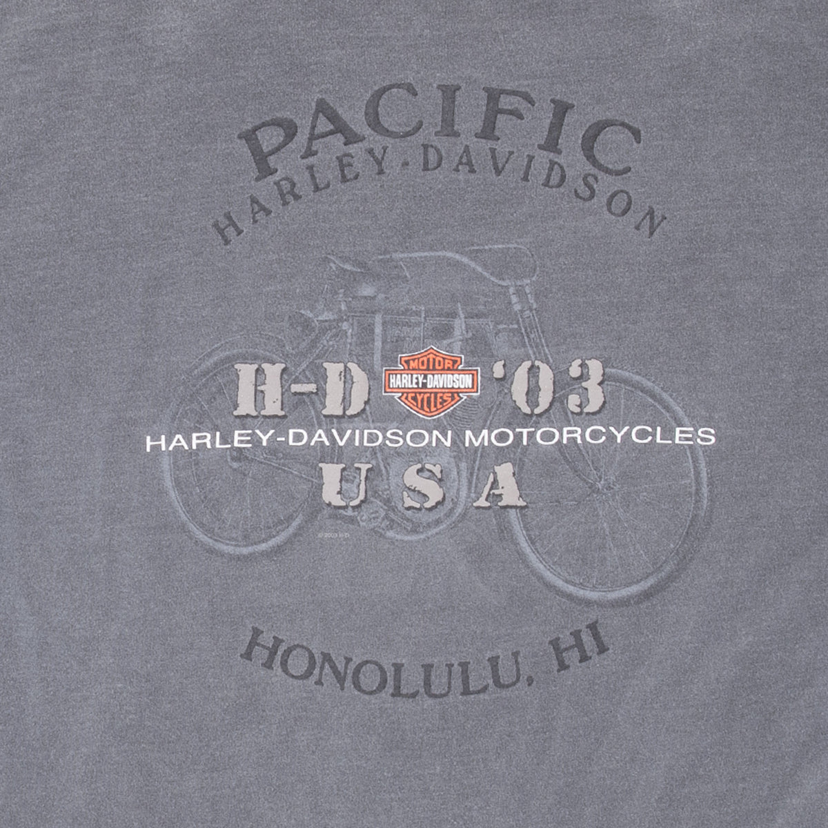 Vintage Harley Davidson Honolulu Hawaii 2003 Tee Shirt Size XL Made In Usa With Single Stitch Sleeves