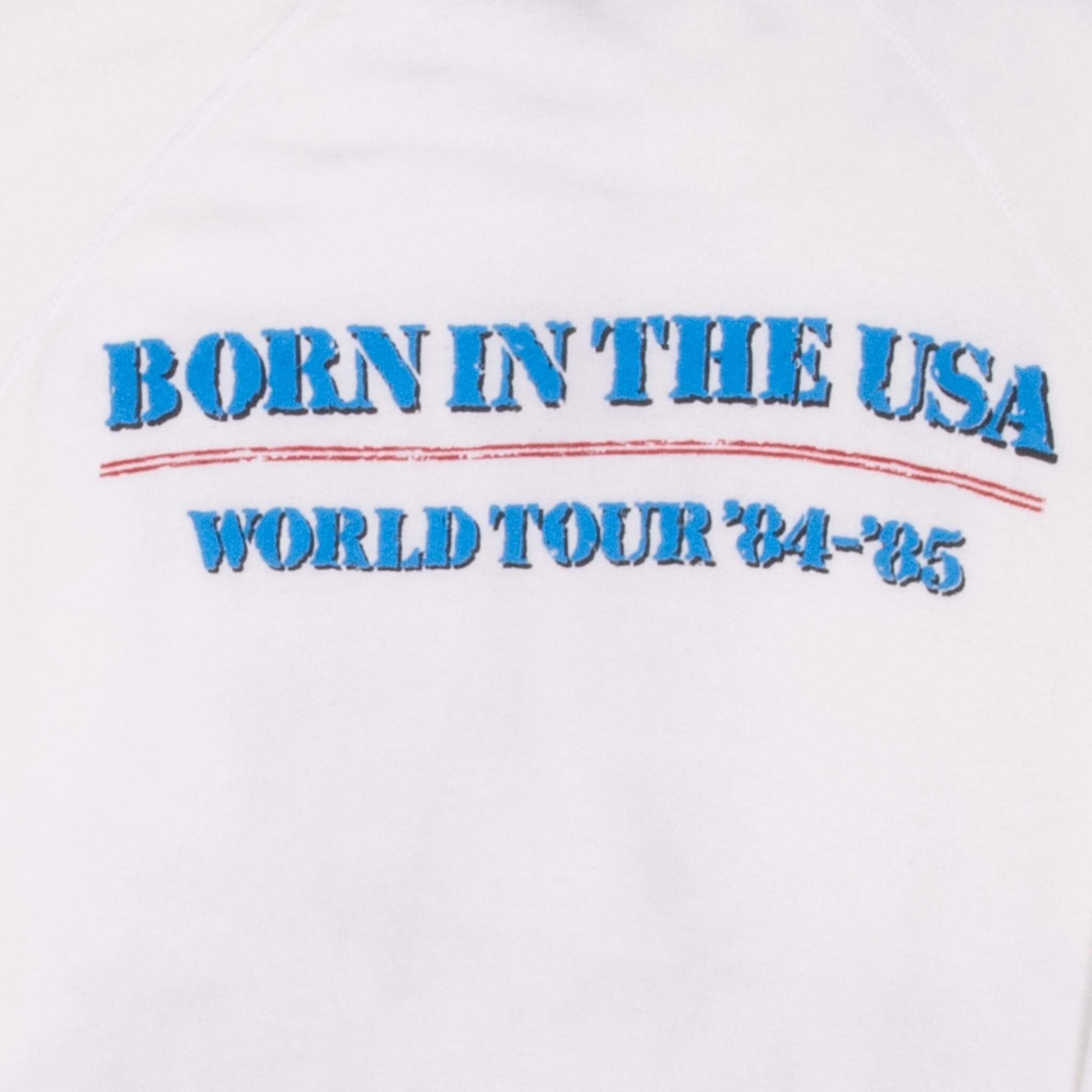 Vintage Bruce Springsteen & The E Street Band World Tour 1985 White Sweatshirt Size Large