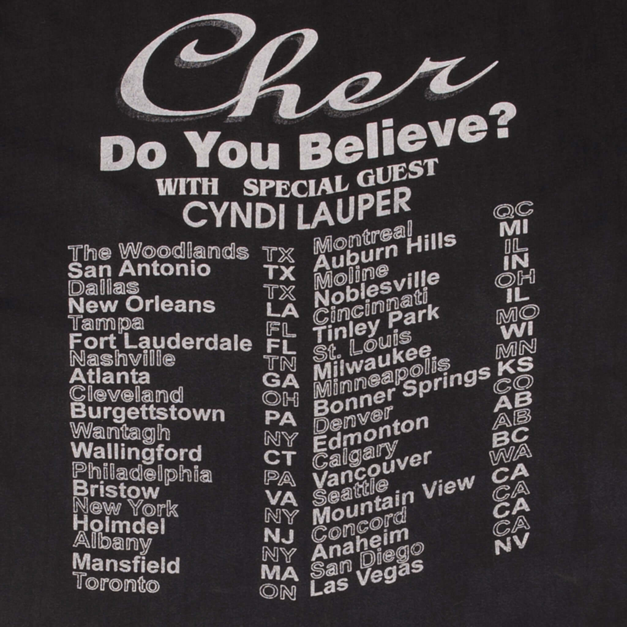 Vintage Cher Do You Believe 1990S Tee Shirt Size XL