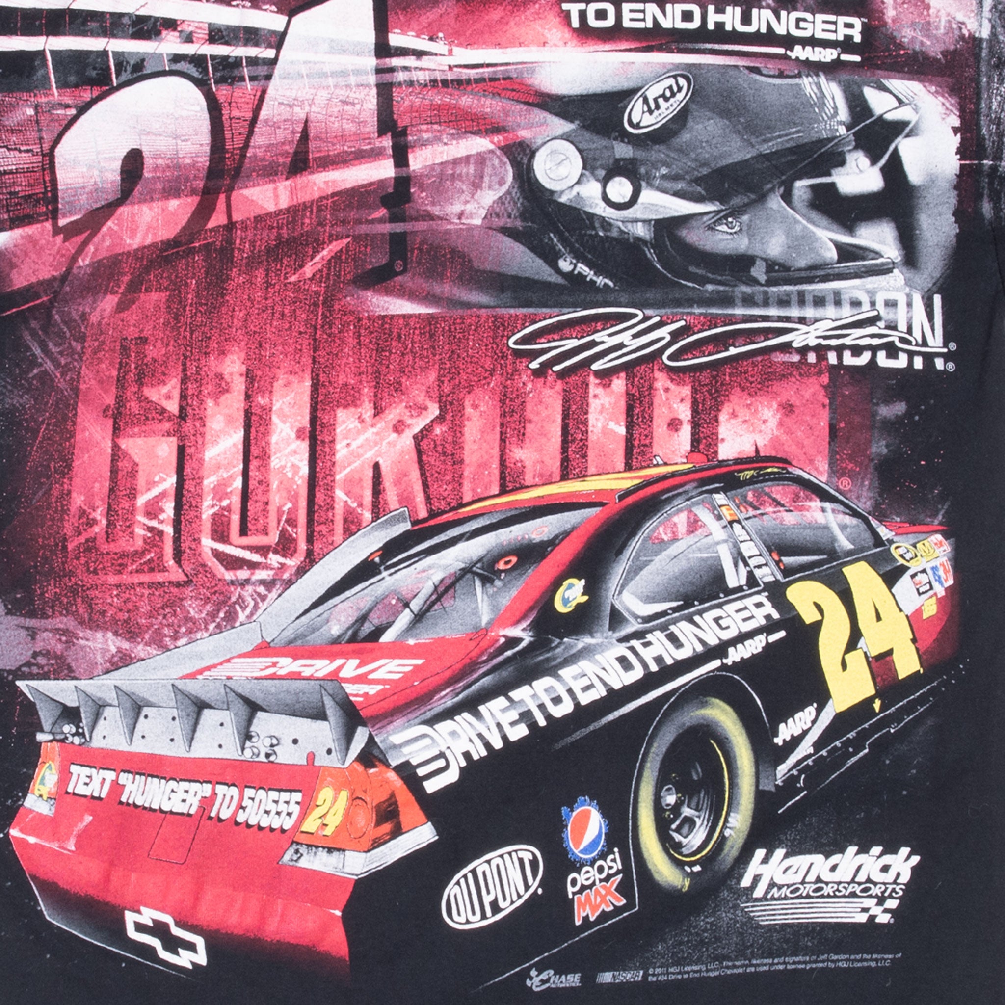 Vintage Nascar All Over Print Gordon 2011 Tee Shirt Size Large