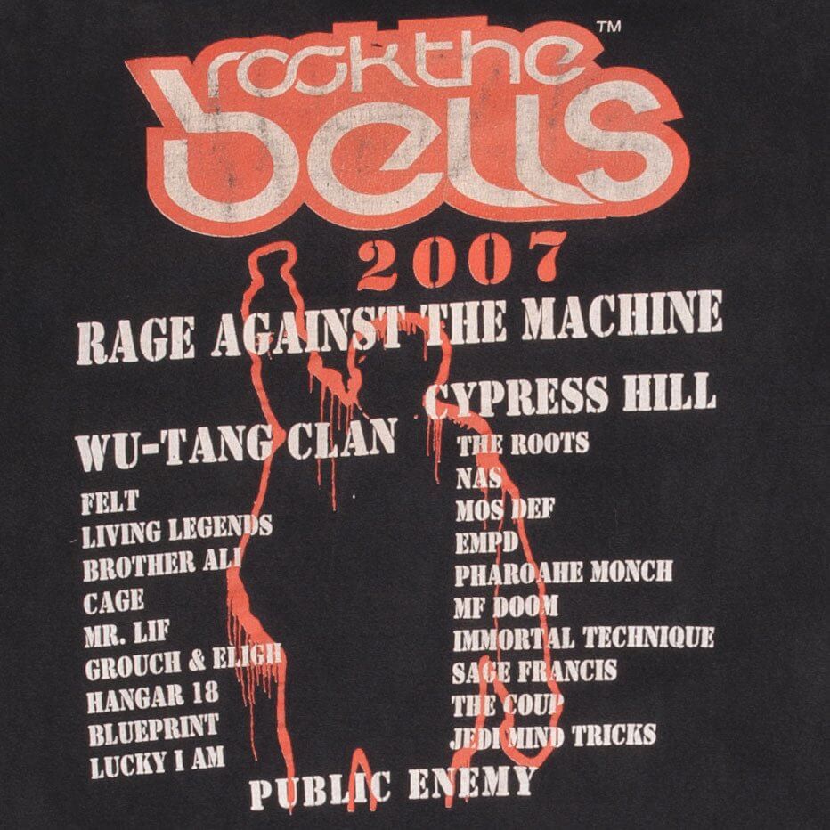 Vintage Rage Against The Machine Rock The Bells 2007 Tee Shirt Size Medium