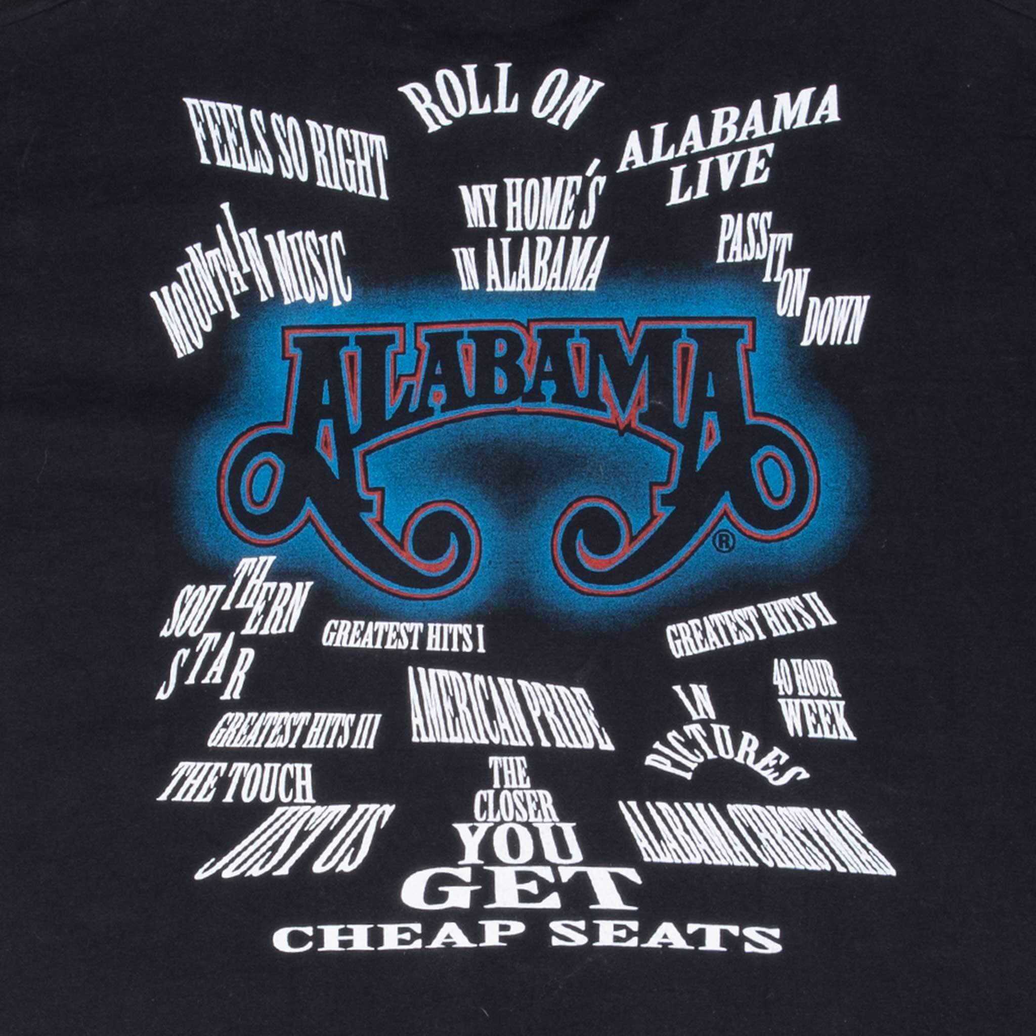 Vintage Alabama 1996 Tee Shirt Size XL Made In Usa With Single Stitch Sleeves