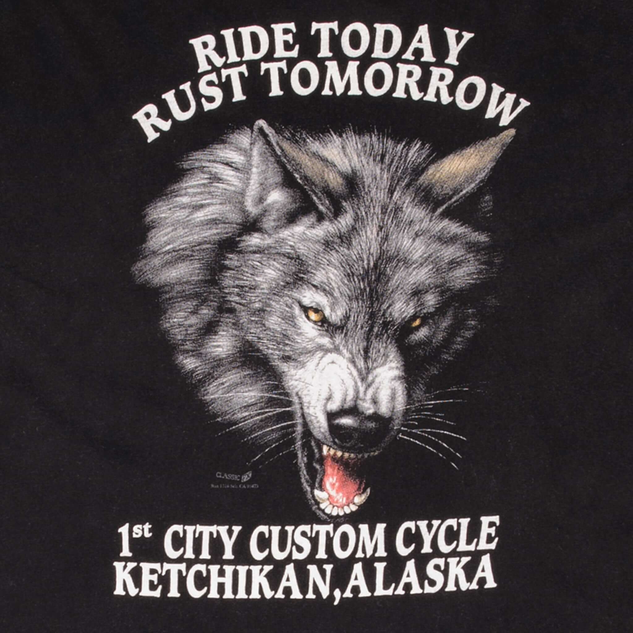 Vintage Breaking Free Wolf Biker Tultex Tee Shirt 1990S Size 2XL