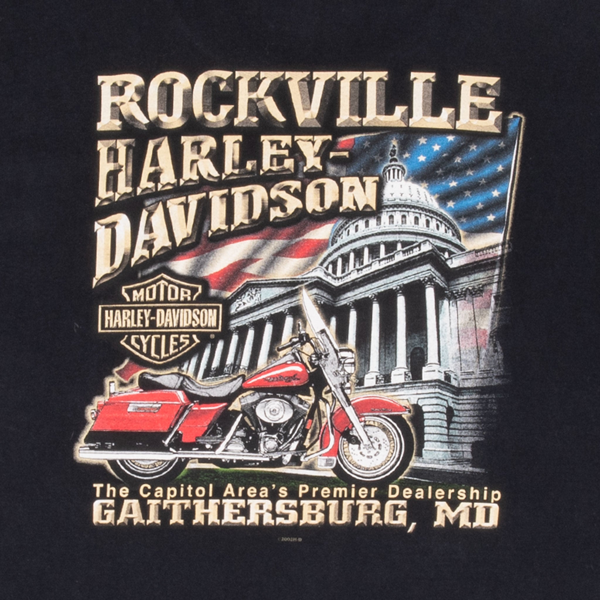 VINTAGE HARLEY DAVIDSON ROCKVILLE 2002 TEE SHIRT LARGE MADE IN USA