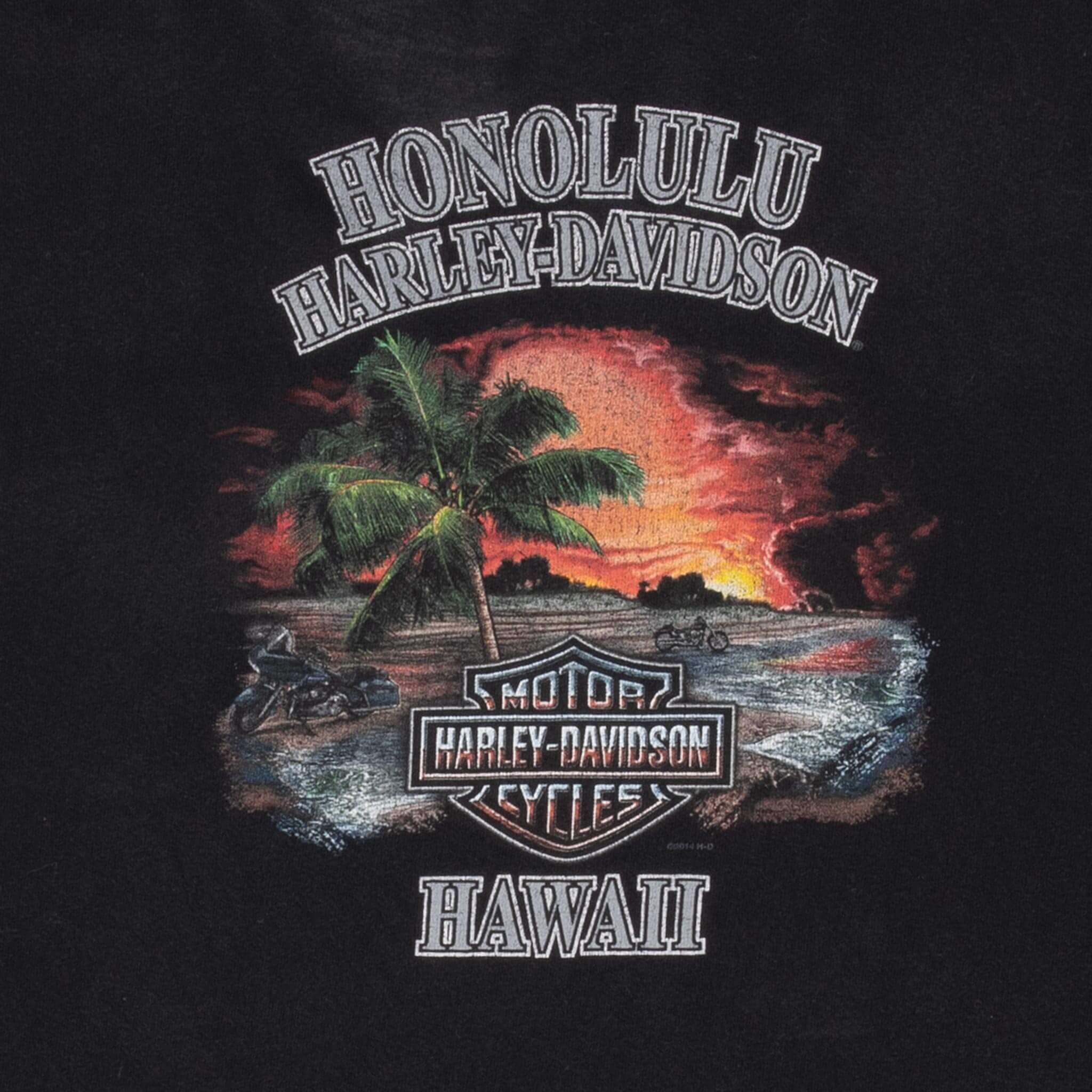 Vintage Harley Davidson Honolulu Hawaii 2014 Tee Shirt Size 2XL