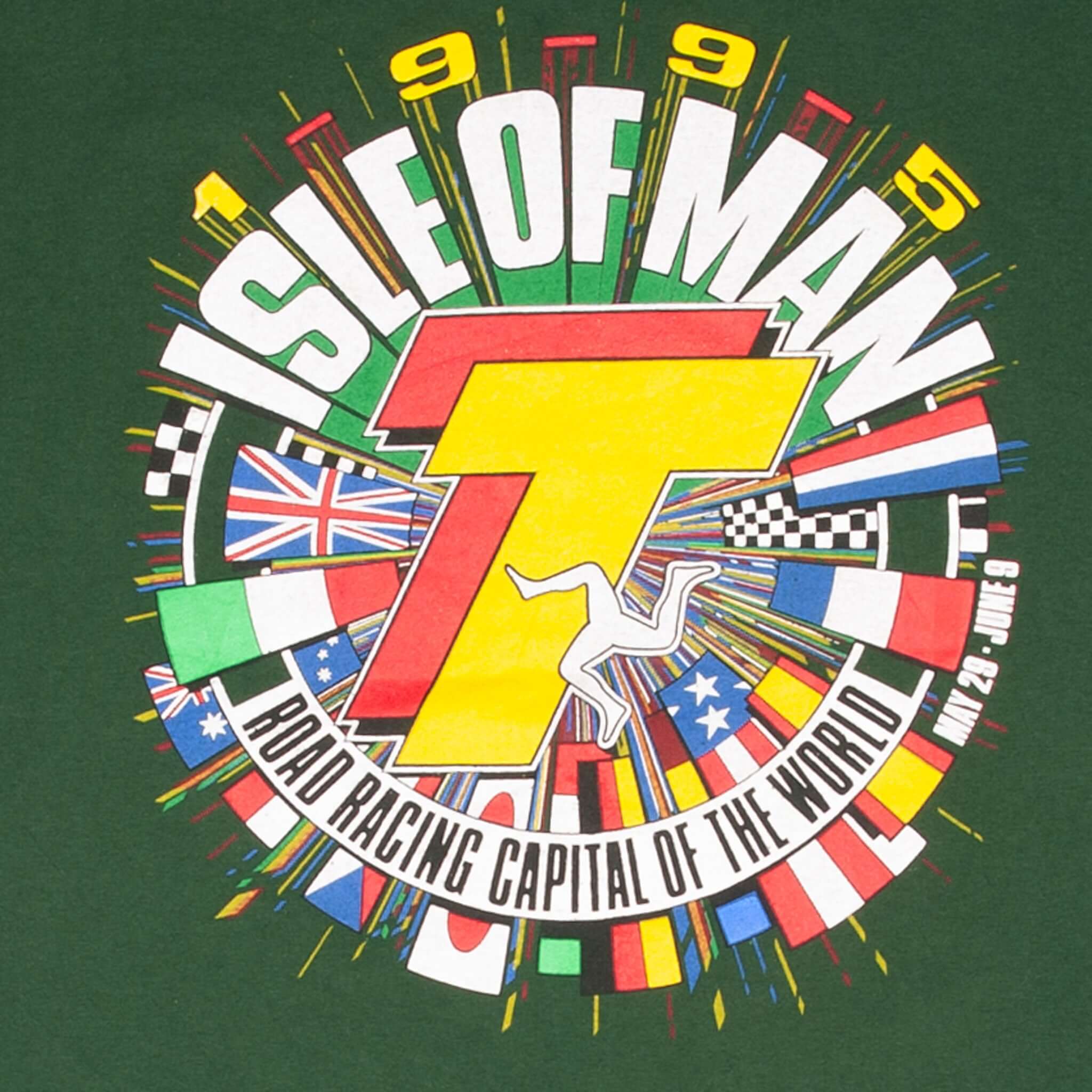 Vintage Moto Gp Isle Of Man Tourist Trophy 1995 Tee Shirt Size Large With Single Stitch Sleeves