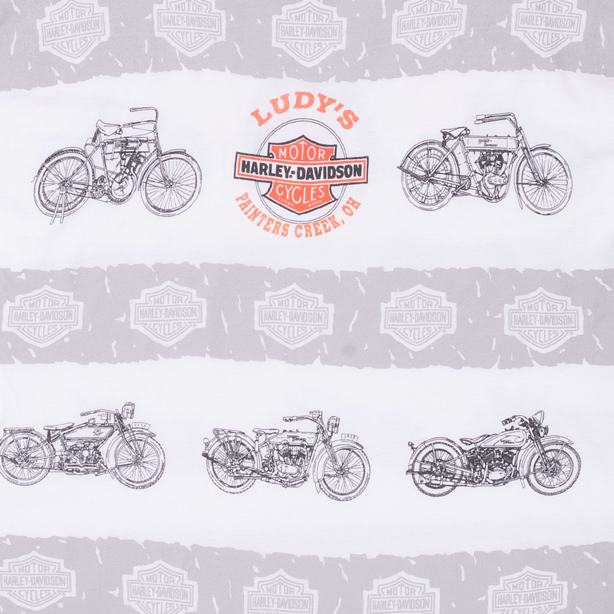 Vintage All Over Print 90th Anniversary Harley Davidson Tee Shirt 1993 Size XL Made In USA With Single Stitch Sleeves