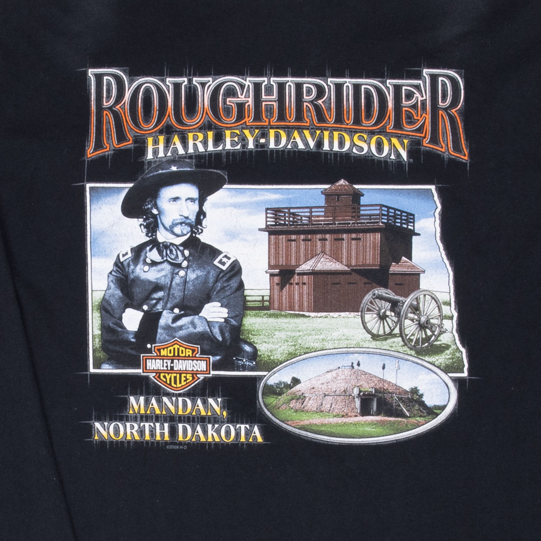 Vintage Harley Davidson Mandan North Dakota Wolf Long Sleeve Tee Shirt 2009 Size XL