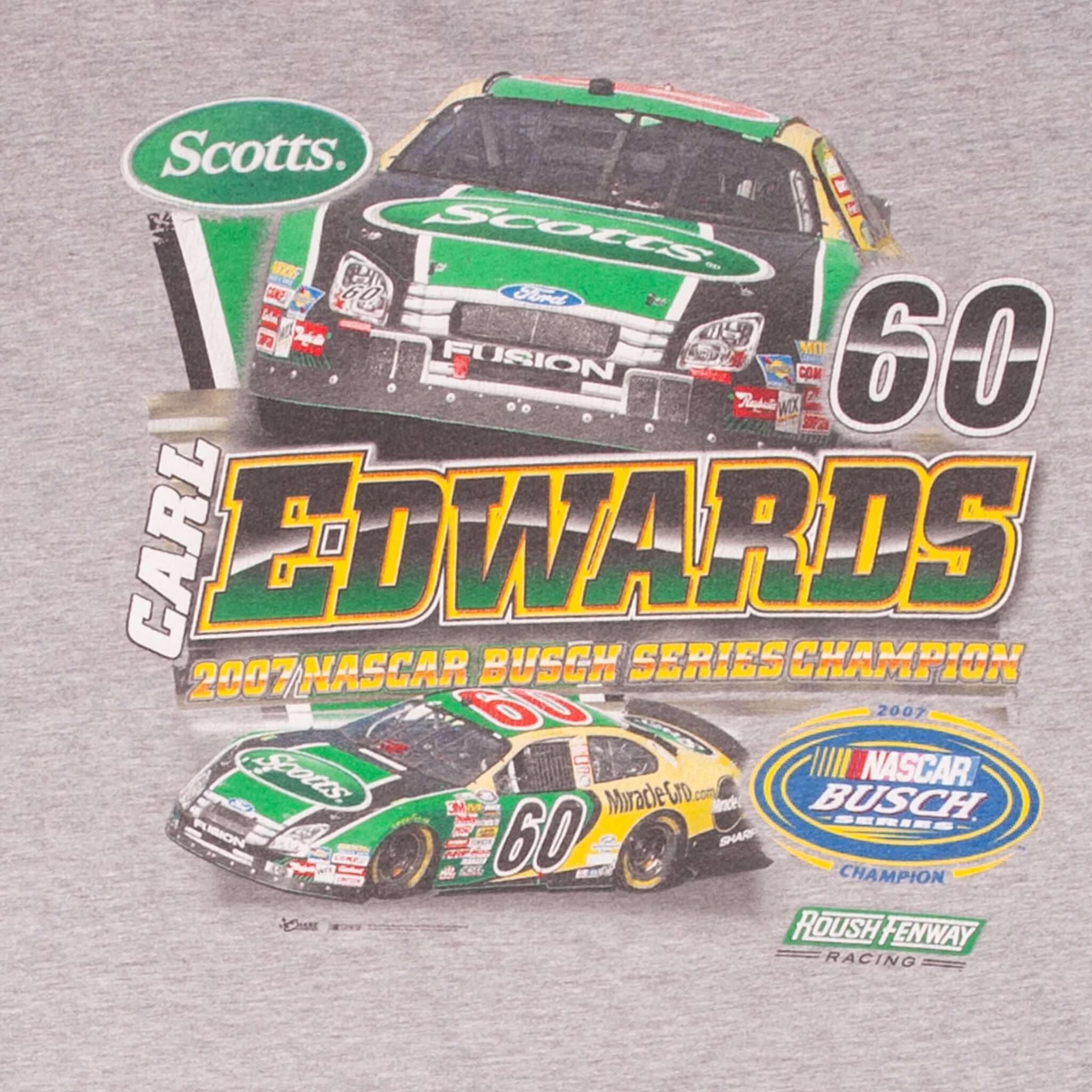 Vintage Nascar Carl Edwards Busch Series Champion 2007 Tee Shirt Size XL