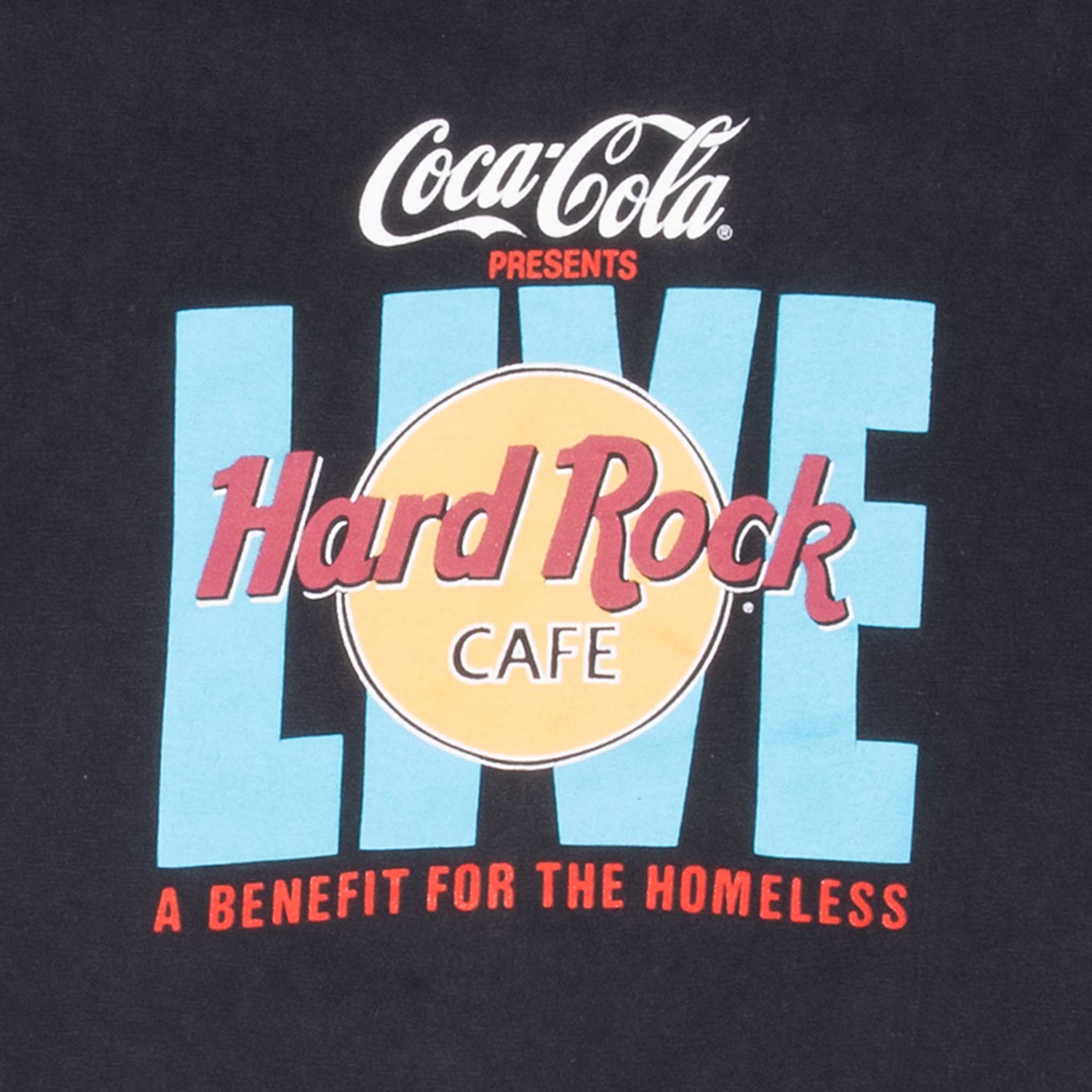 Vintage Hard Rock Cafe Coca Cola Live Tee Shirt 1990S Size Medium Made In Usa With Single Stitch Sleeves