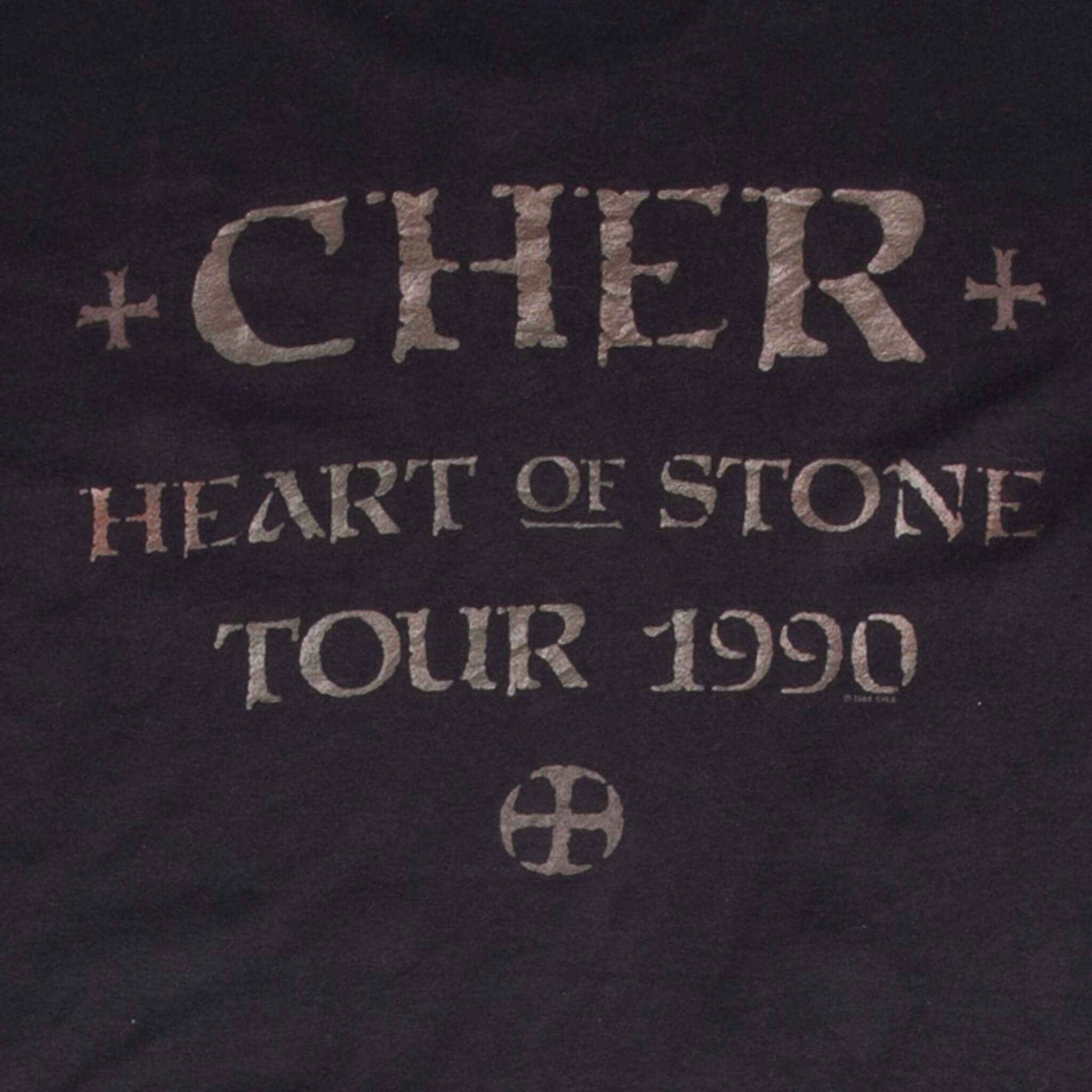Vintage Cher Heart Of Stone Tour 1990 Tee Shirt Size Medium With Single Stitch Sleeves