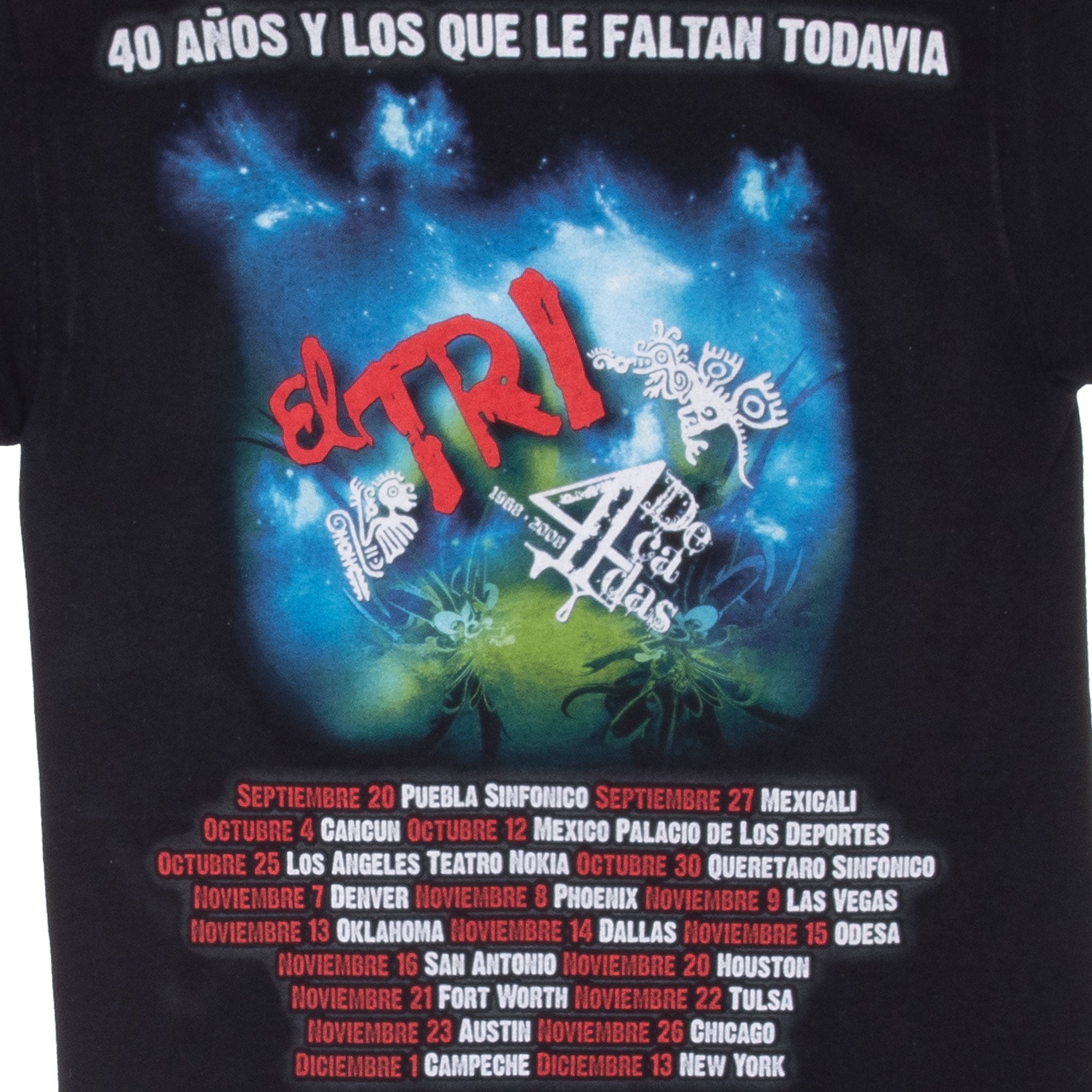 Vintage El Tri 4 Decadas 2008 Tee Shirt Size Small