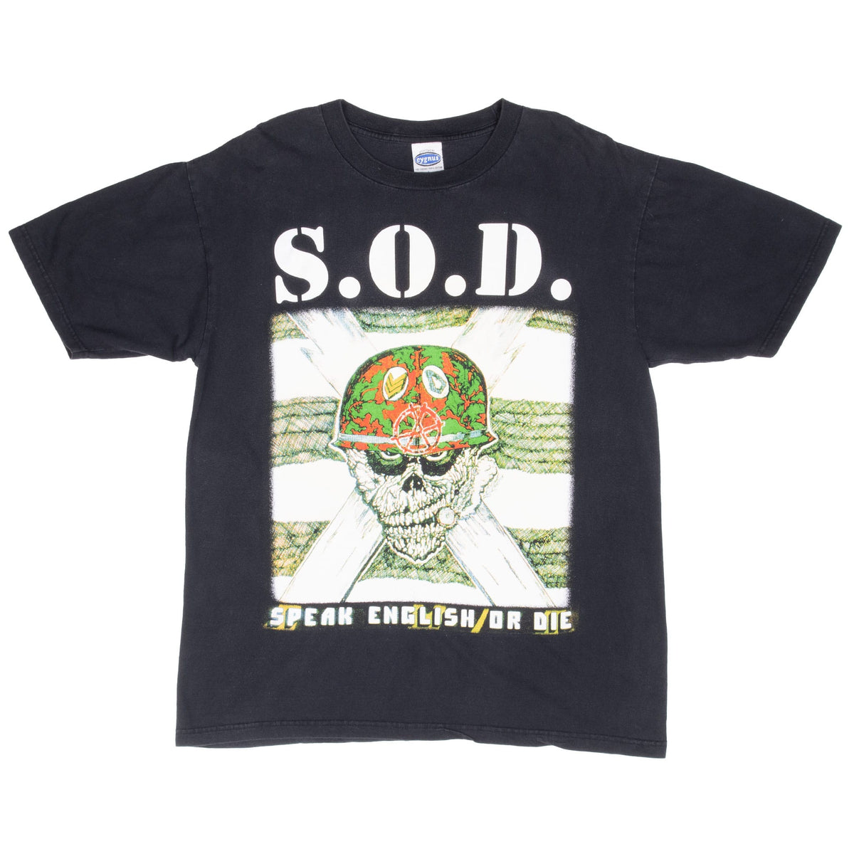 Vintage S.O.D. Stormtroopers Of Death Speak English Or Die Tee Shirt 2000S Size Large