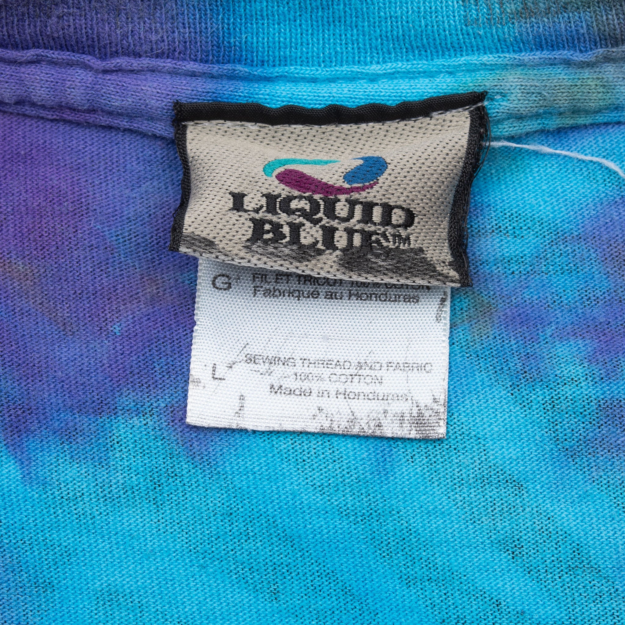 Vintage Sun And Moon Tie Dye Liquid Blue 1992 Tee Shirt Size Large