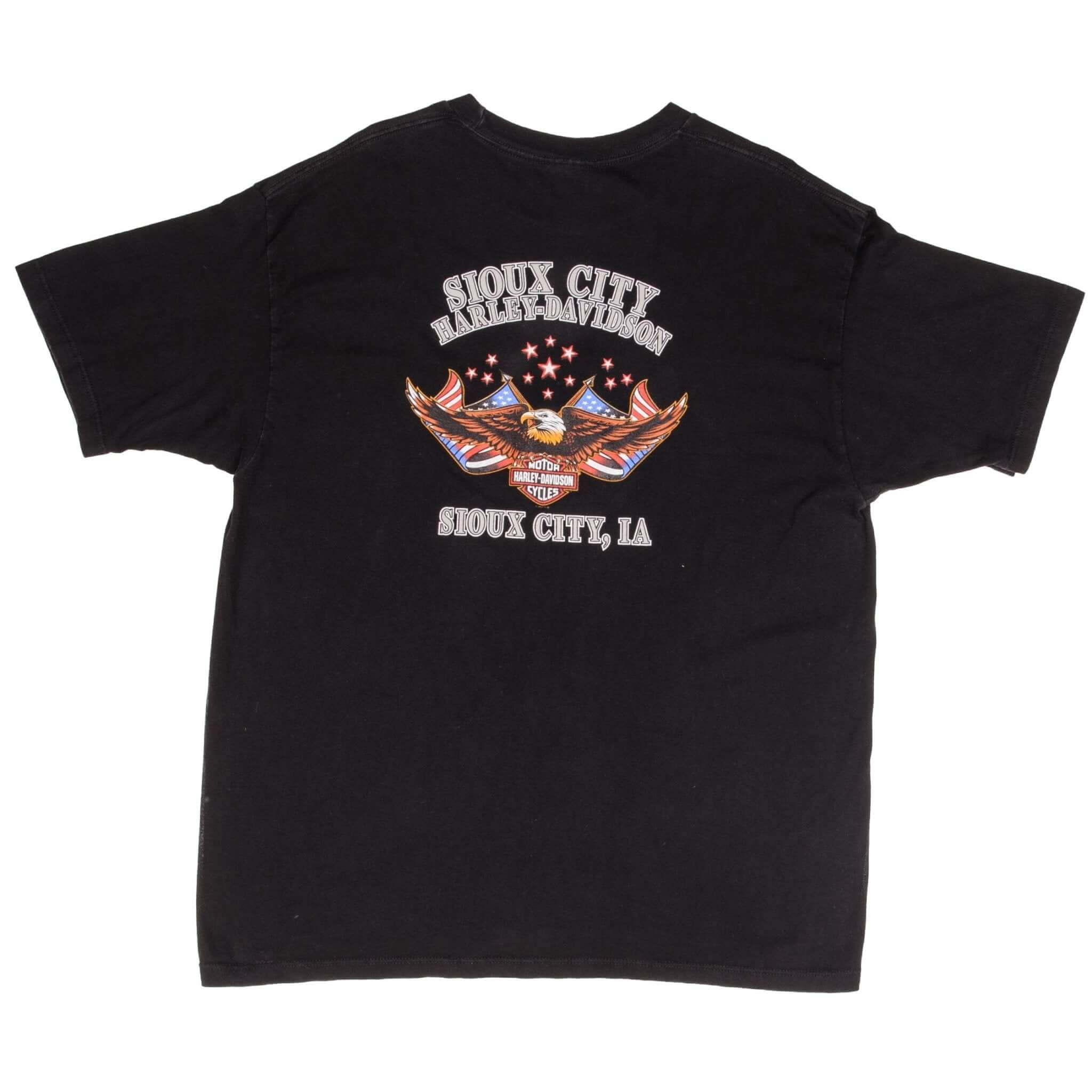 Vintage Harley Davidson Sioux City Flame Tee Shirt 2002 Size XL Made In USA