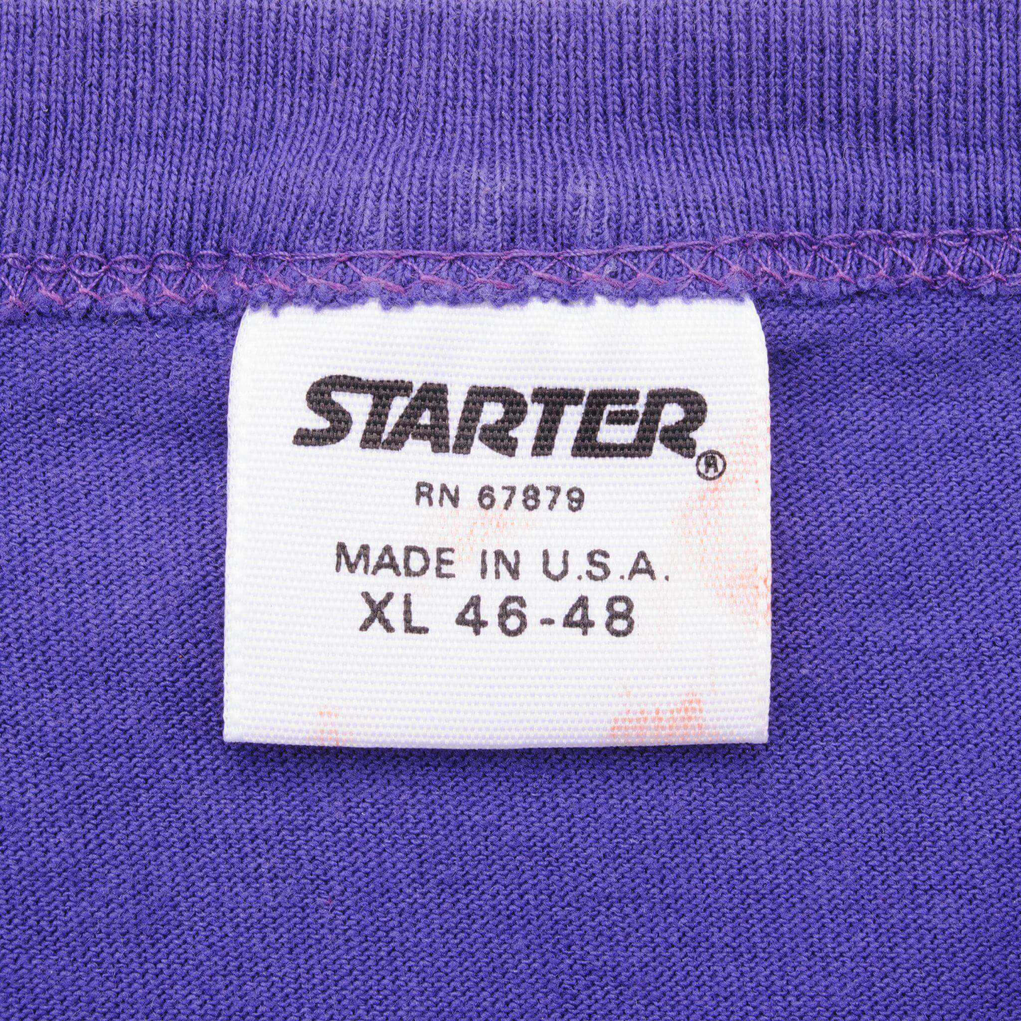 VINTAGE STARTER NFL MINNESOTA VIKINGS TEE SHIRT 1990 SIZE LARGE MADE IN USA