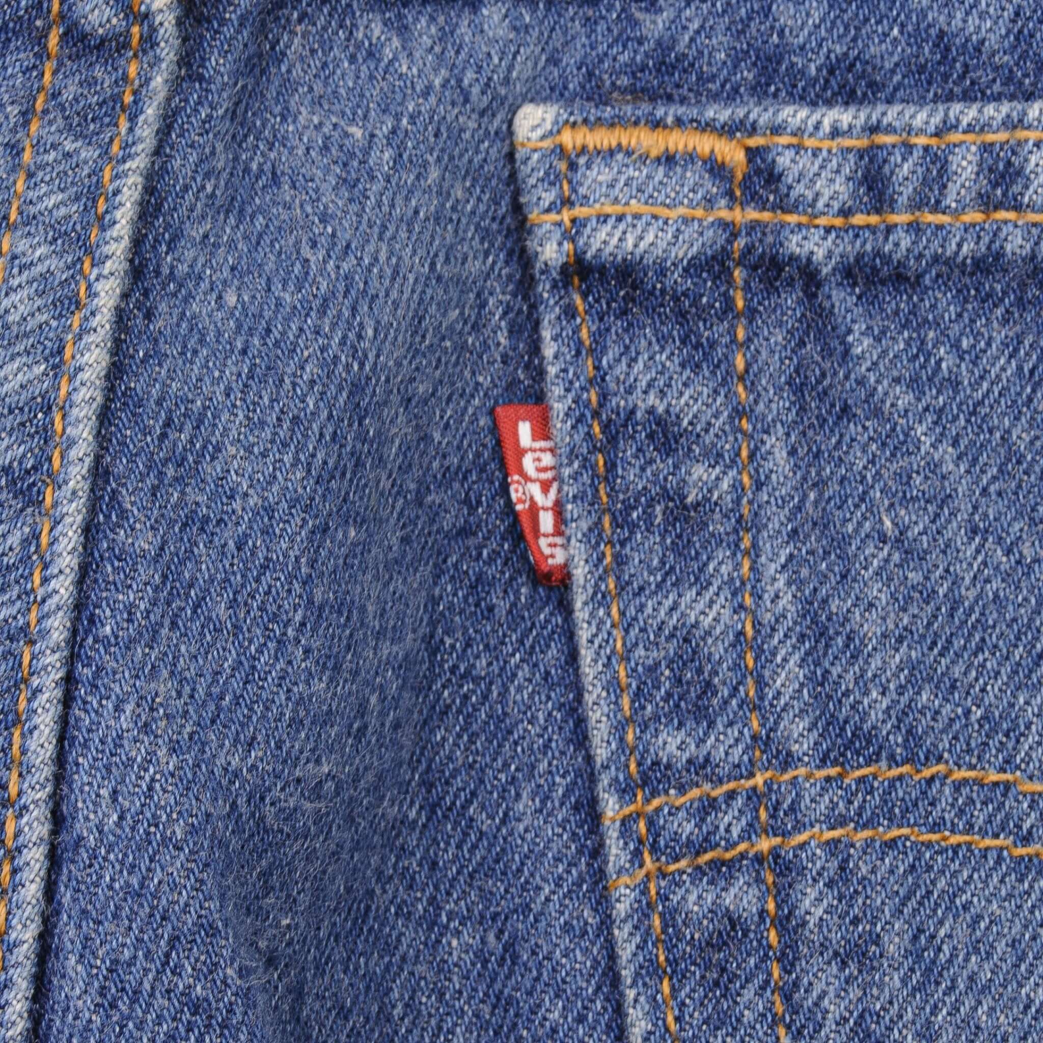 Beautiful Indigo Levis 501 Jeans 1990s Made in USA with Medium Wash Size on tag 34X34 Actual Size 33X31 Back Button #532