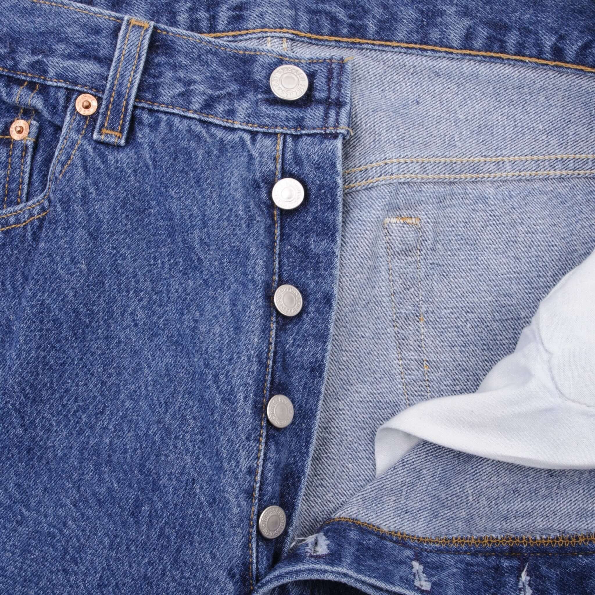 Beautiful Indigo Levis 501 Jeans 1990s Made in USA with Medium Wash Size on tag 34X31 Actual Size 34X31