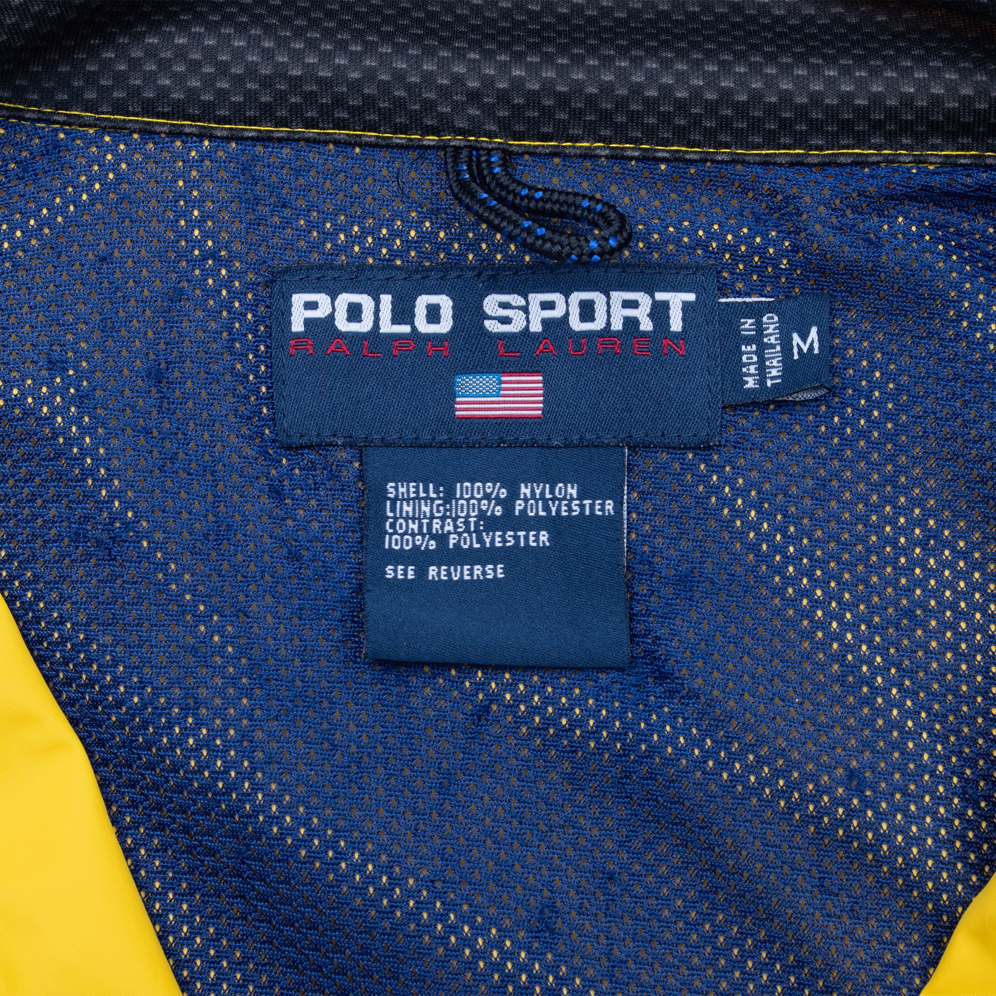 Vintage Ralph Lauren Polo Sport Yellow Windbreaker Vest Jacket 1990S Size Medium