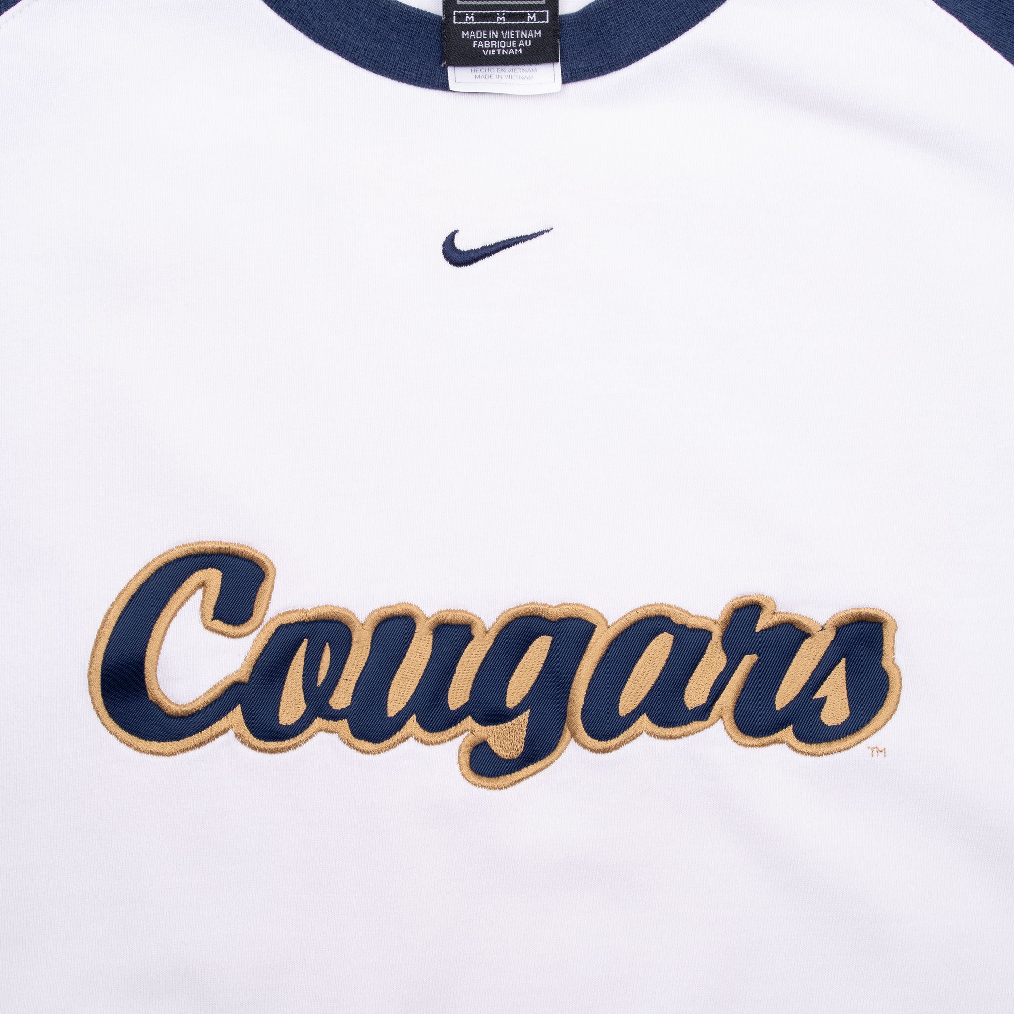 Vintage Nike Ncaa Byu Brigham Young Raglan Long Sleeve Tee Shirt 1990S Size Medium