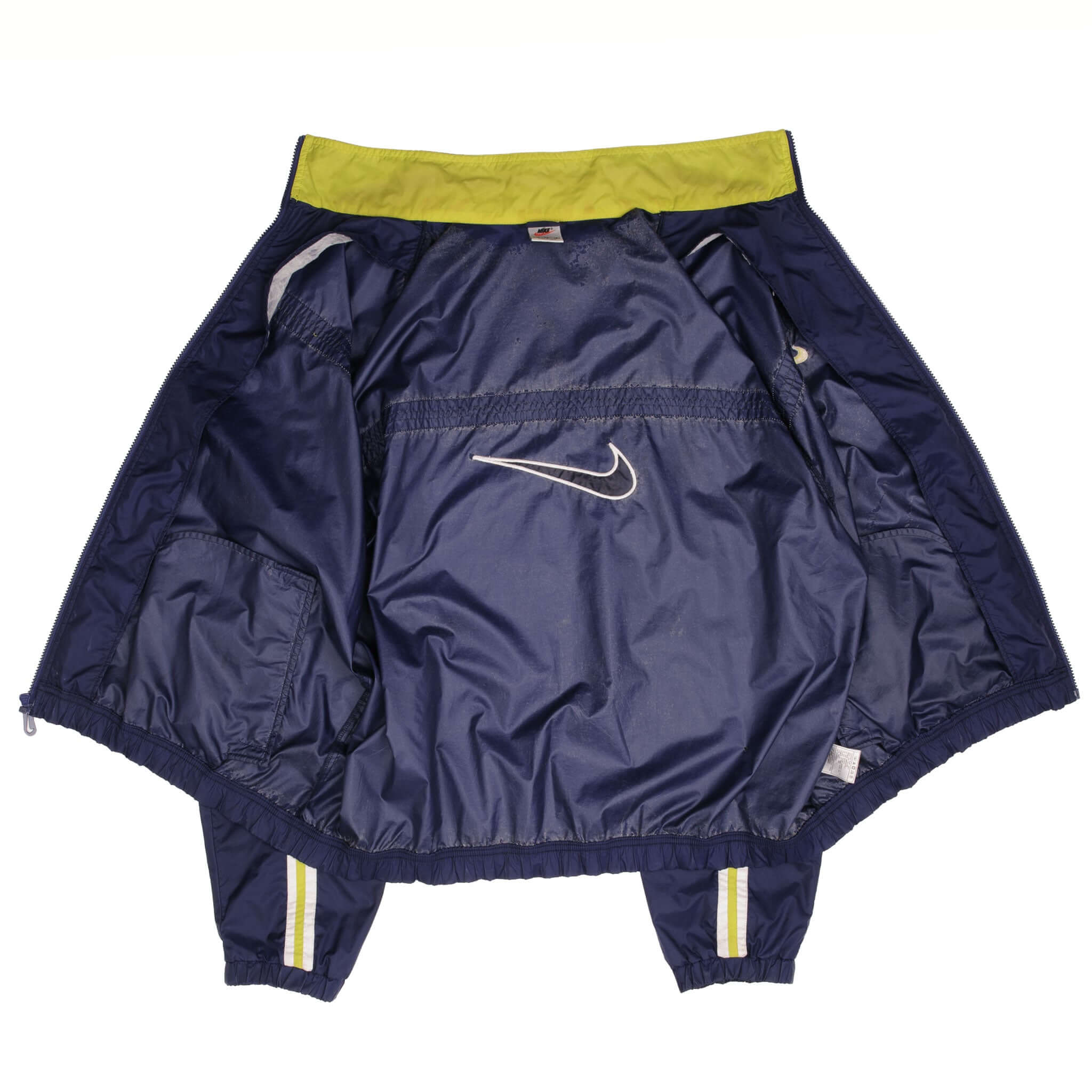 Vintage Nike Big Swoosh Blue Windbreaker Jacket 1990S Size XL