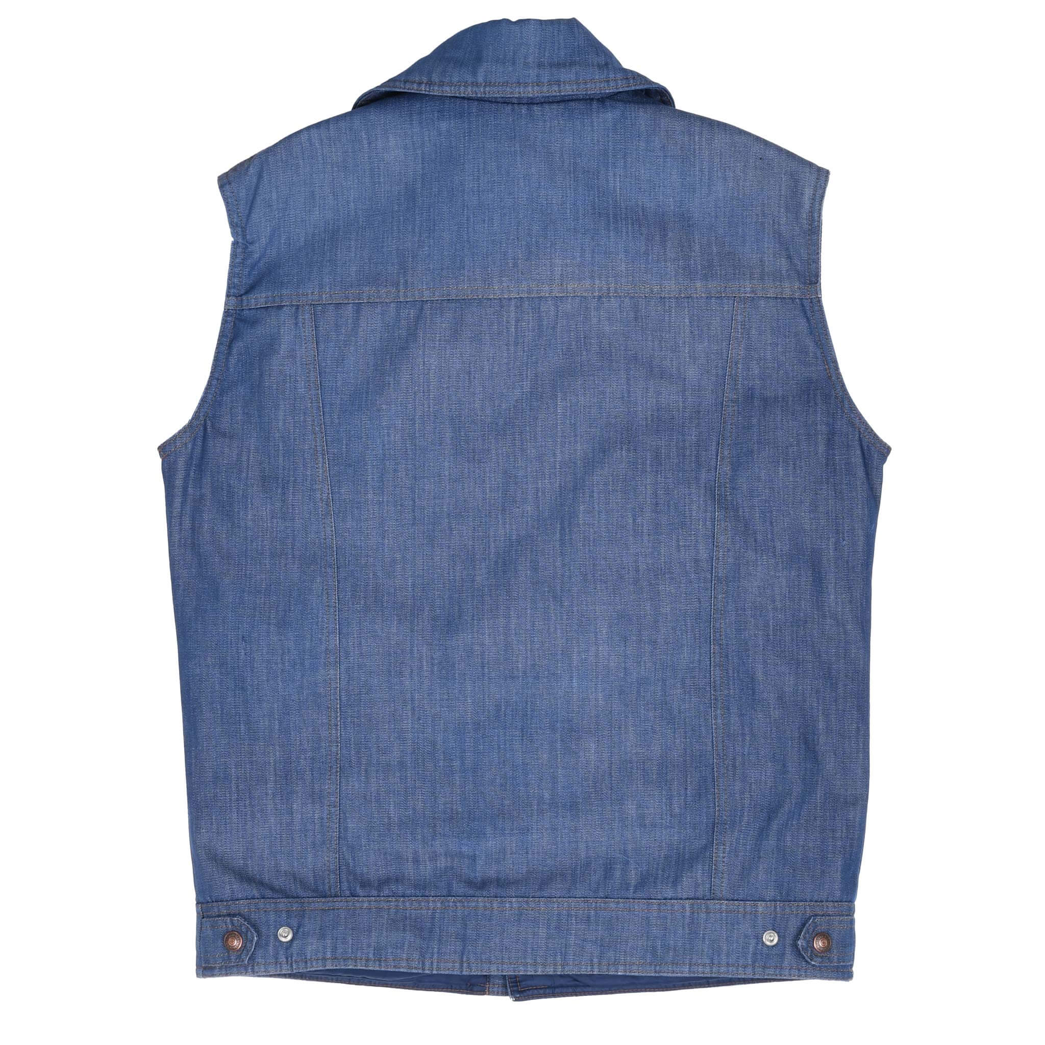 Vintage Levis Orange Tab Ski Puffer Denim Vest Jacket 1980S Large Made In Usa