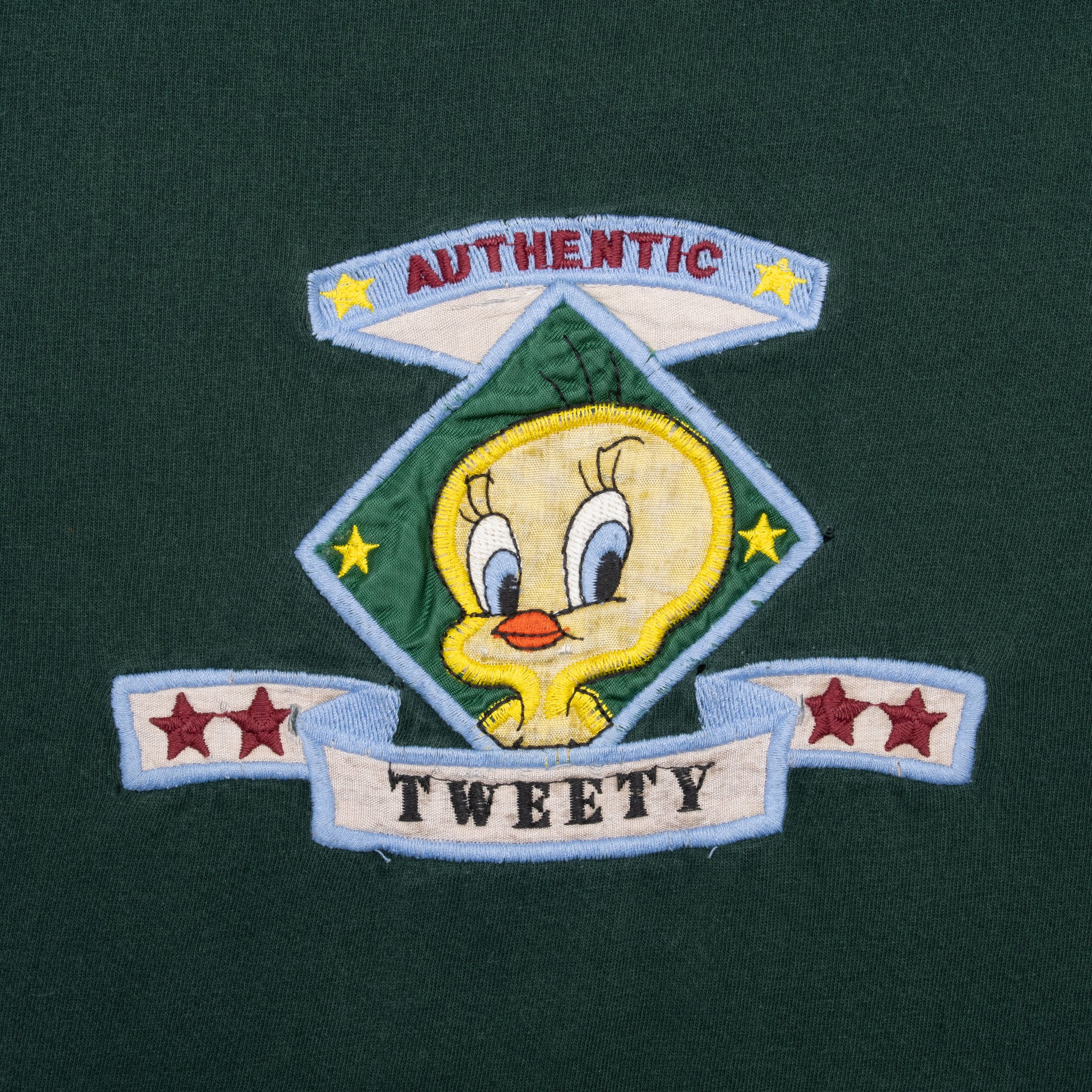 Vintage Looney Tunes Tweety Embroidered Tee Shirt 1996 Size Large Made In Usa