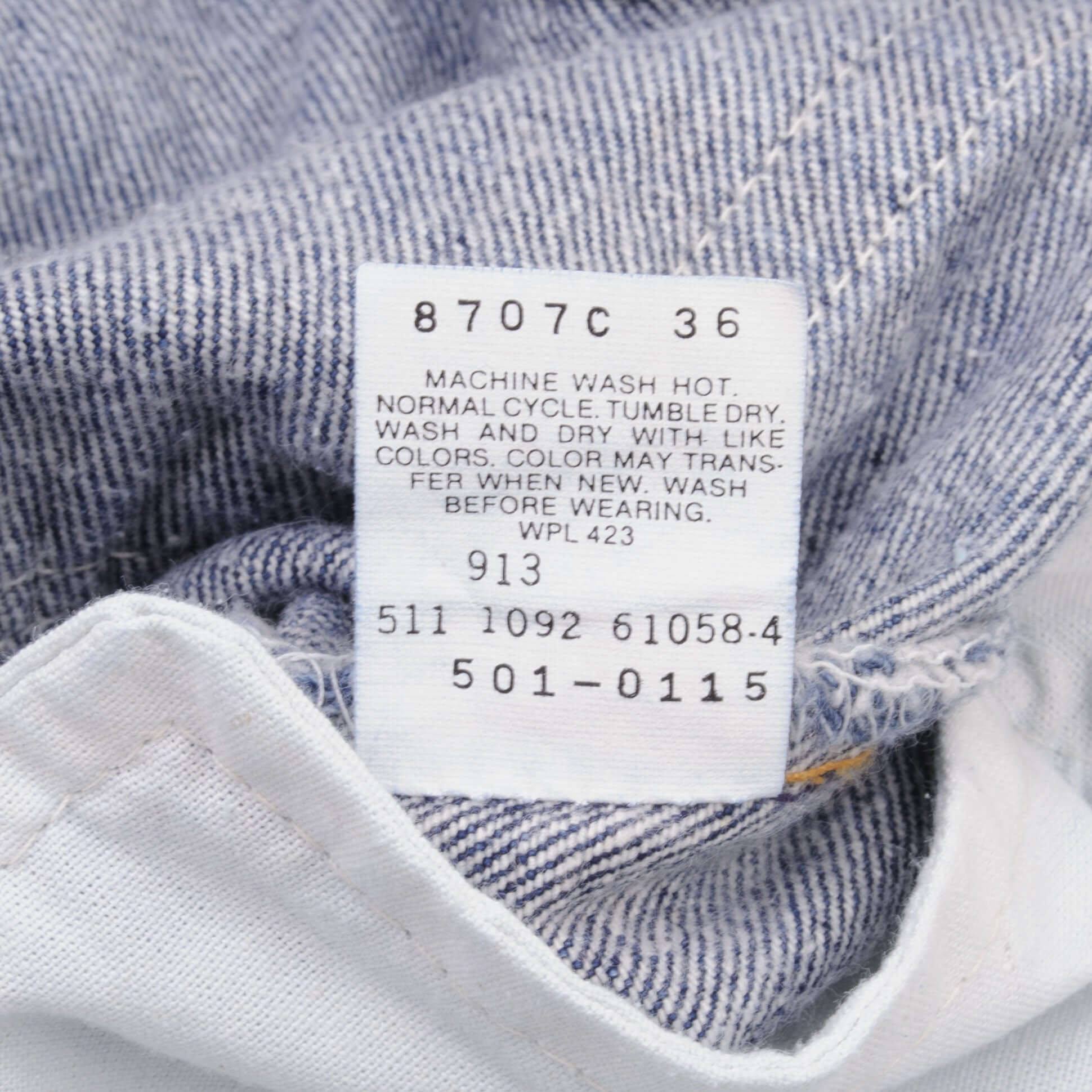 Beautiful Indigo Levis 501 Jeans 1980s Made in USA with Dark Wash Size on tag 38X30 Actual Size 36X29 Back Button #511 Not Original Hem