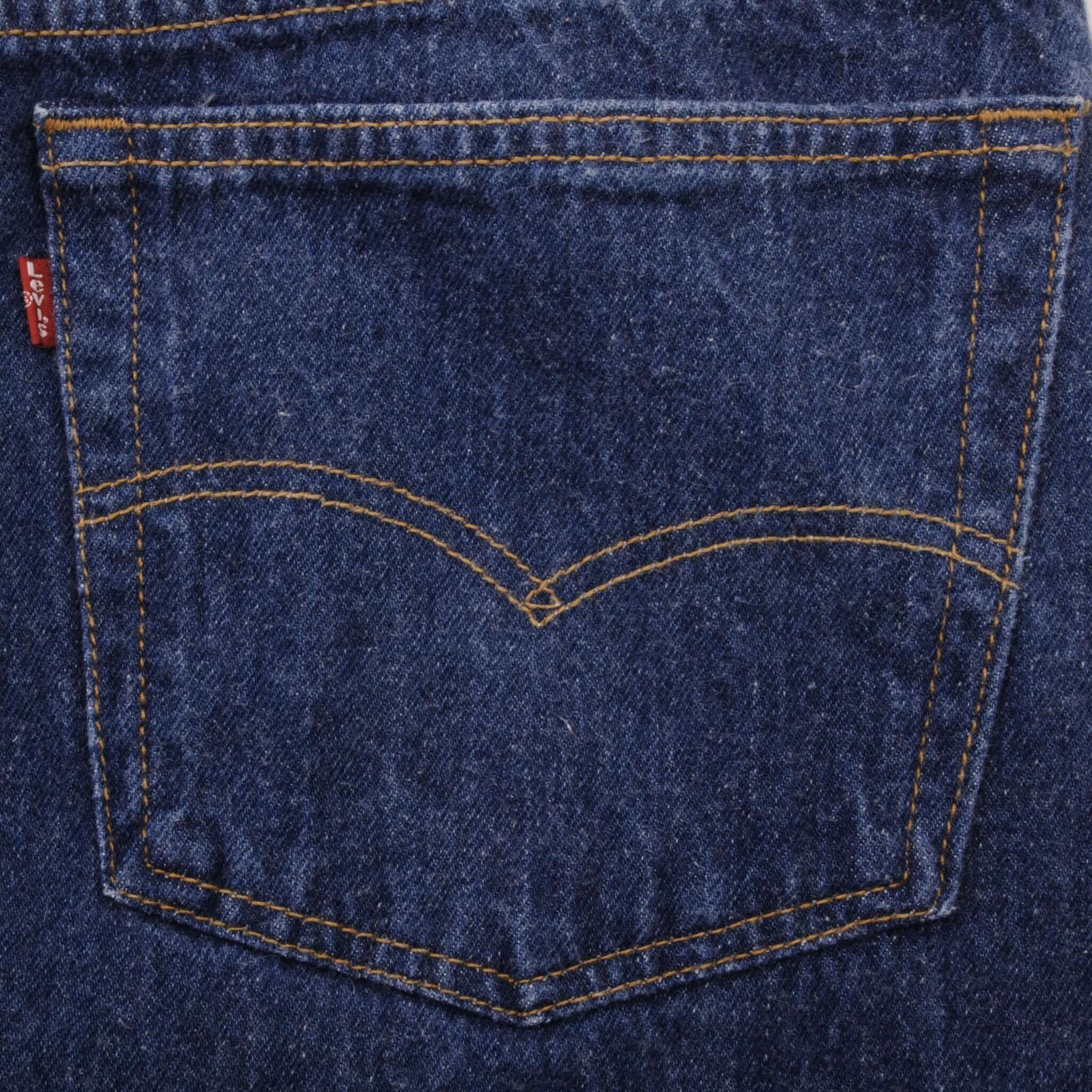 Beautiful Indigo Levis 501 Jeans 1980s Made in USA with Dark Wash Size on tag 38X30 Actual Size 36X29 Back Button #511 Not Original Hem