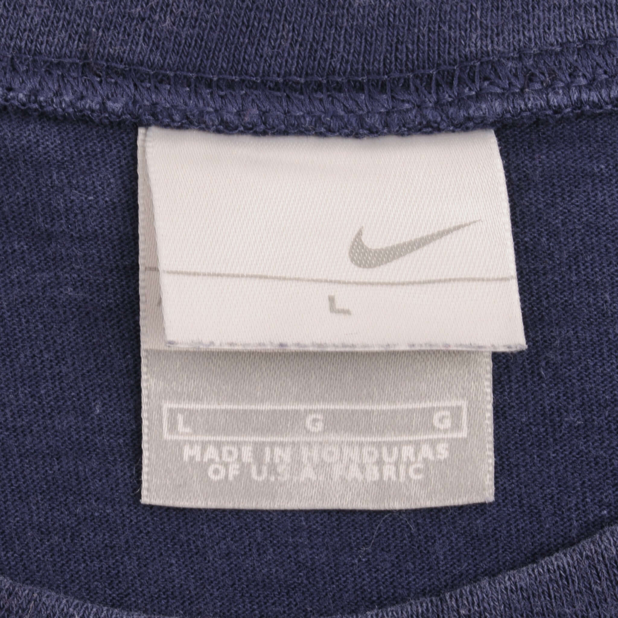 Vintage Nike Spellout Swoosh Navy Blue Tank Top Tee Shirt 2000S Size Large