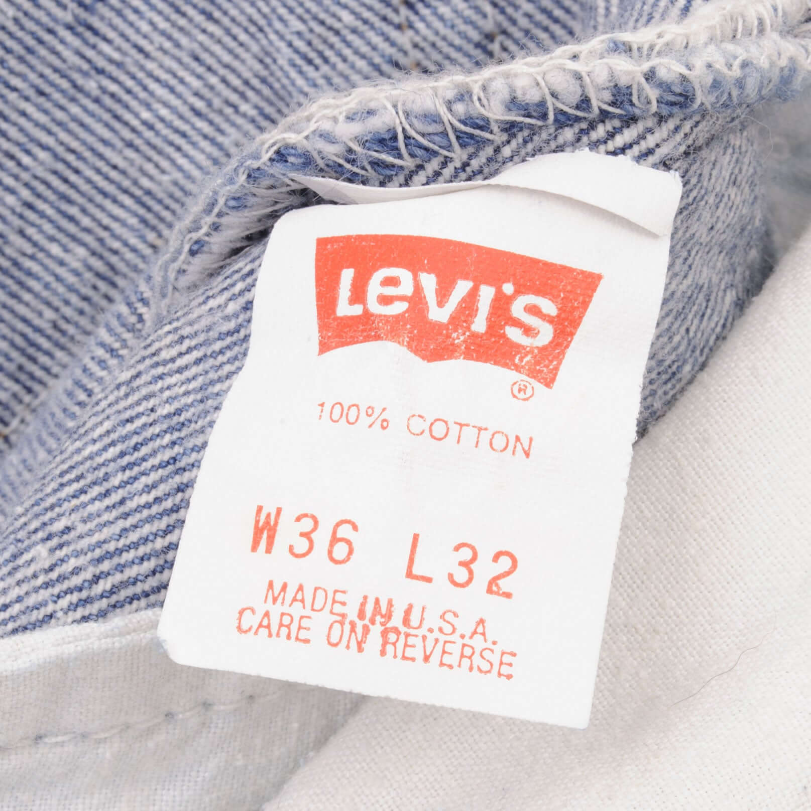 Beautiful Indigo Levis 501 Jeans 1980s Made in USA with Medium Wash Size on tag 36X32 Actual Size 35X32 Back Button #532