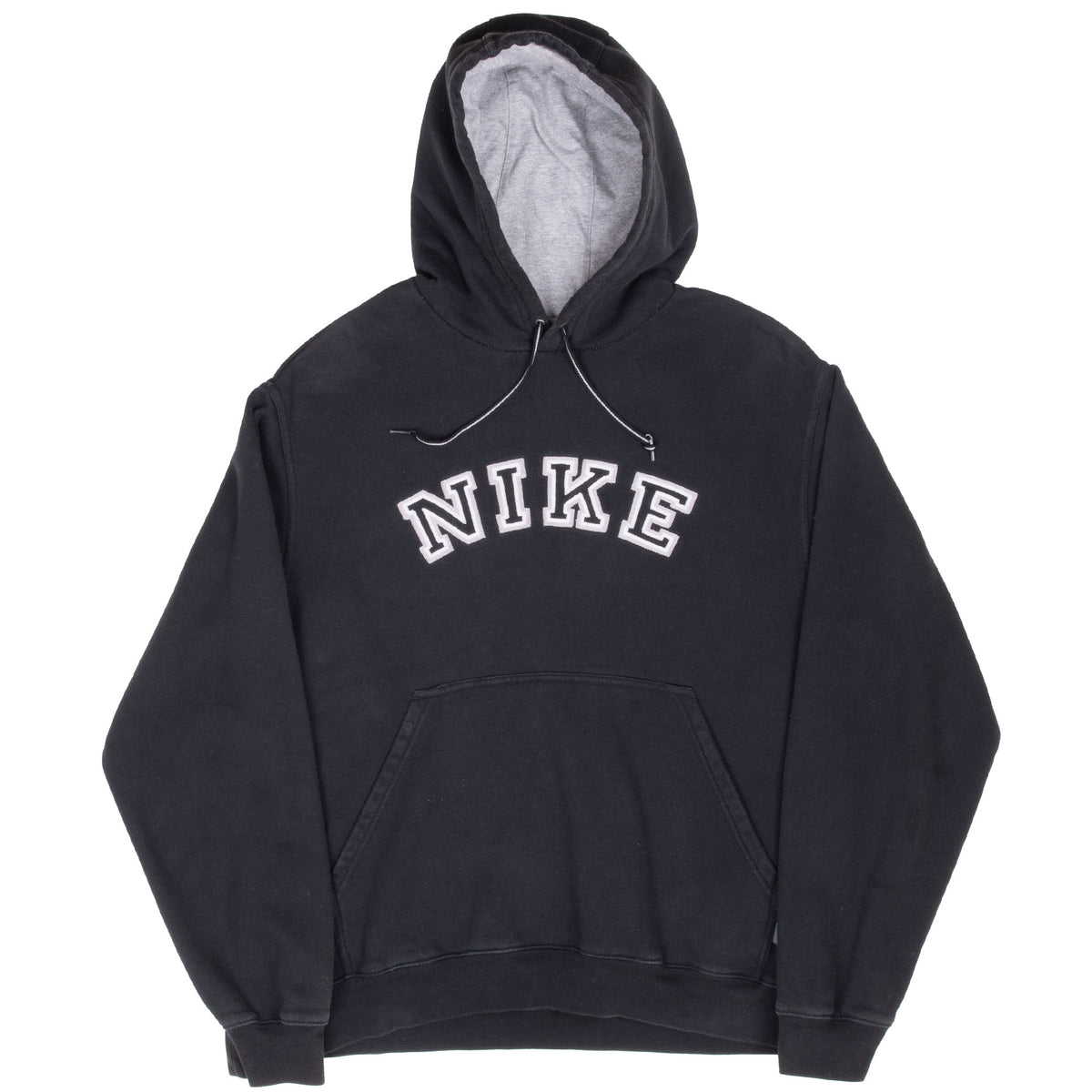 Vintage Nike Spellout Black Hoodie Sweatshirt 2000S Size Large